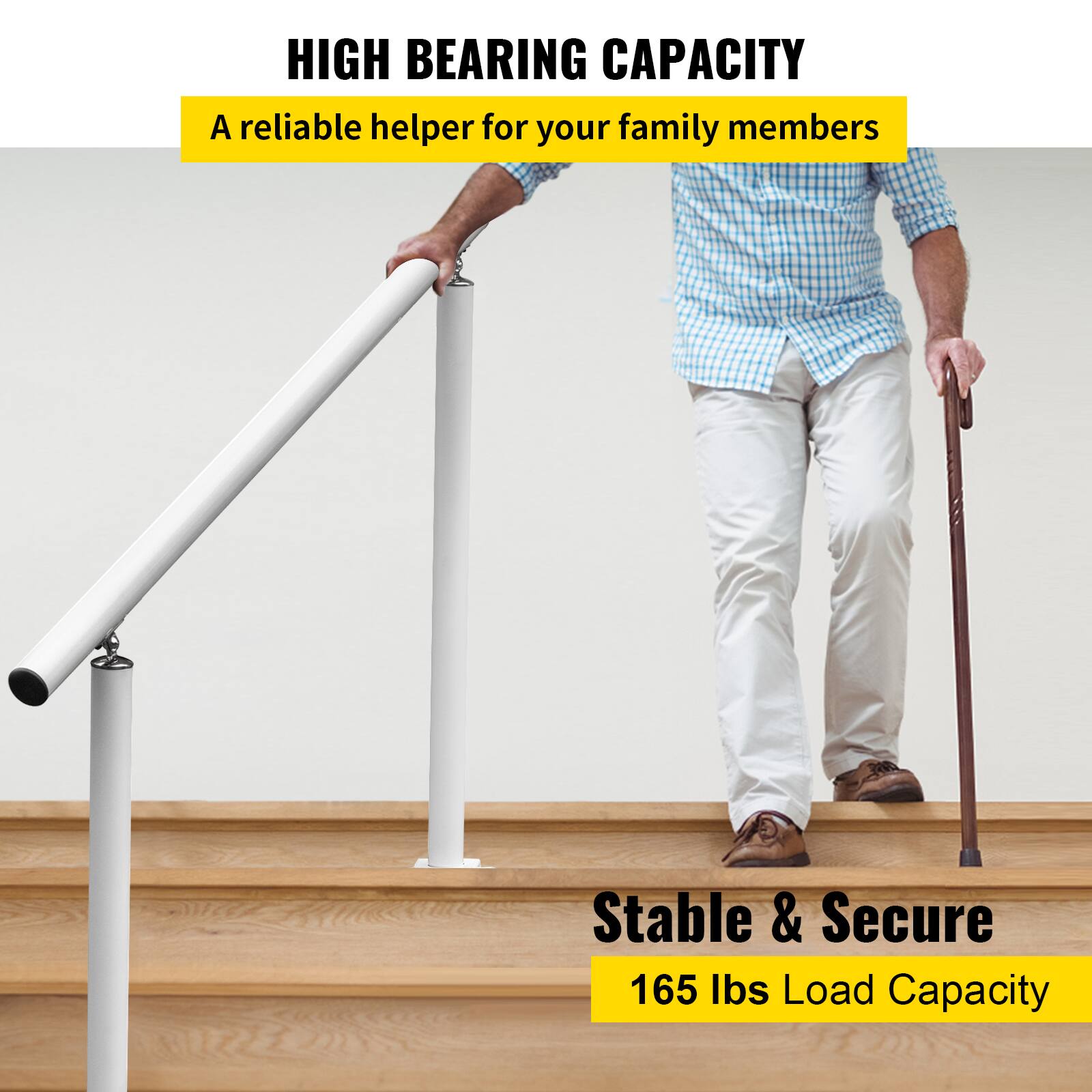 HIGH BEARING CAPACITY
A reliable helper for your family members
Stable & Secure
165 lbs Load Capacity