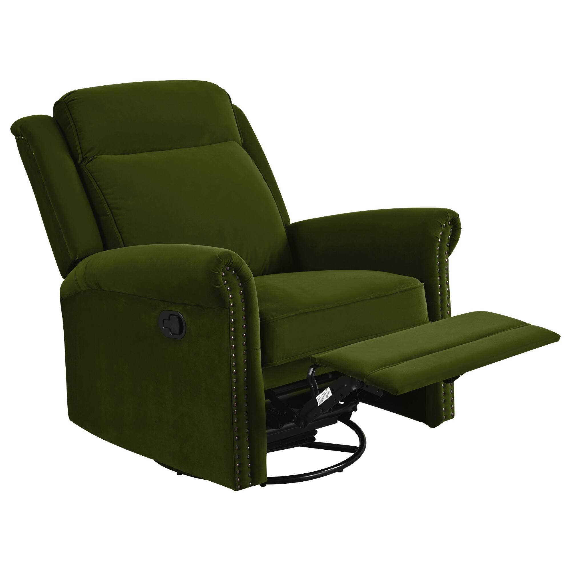 Alt View 9. APRILSOUL - Swivel Recliner Manual Rocking Home Theater Chair Nursery Rocker Adjustable Backrest Green - Green.