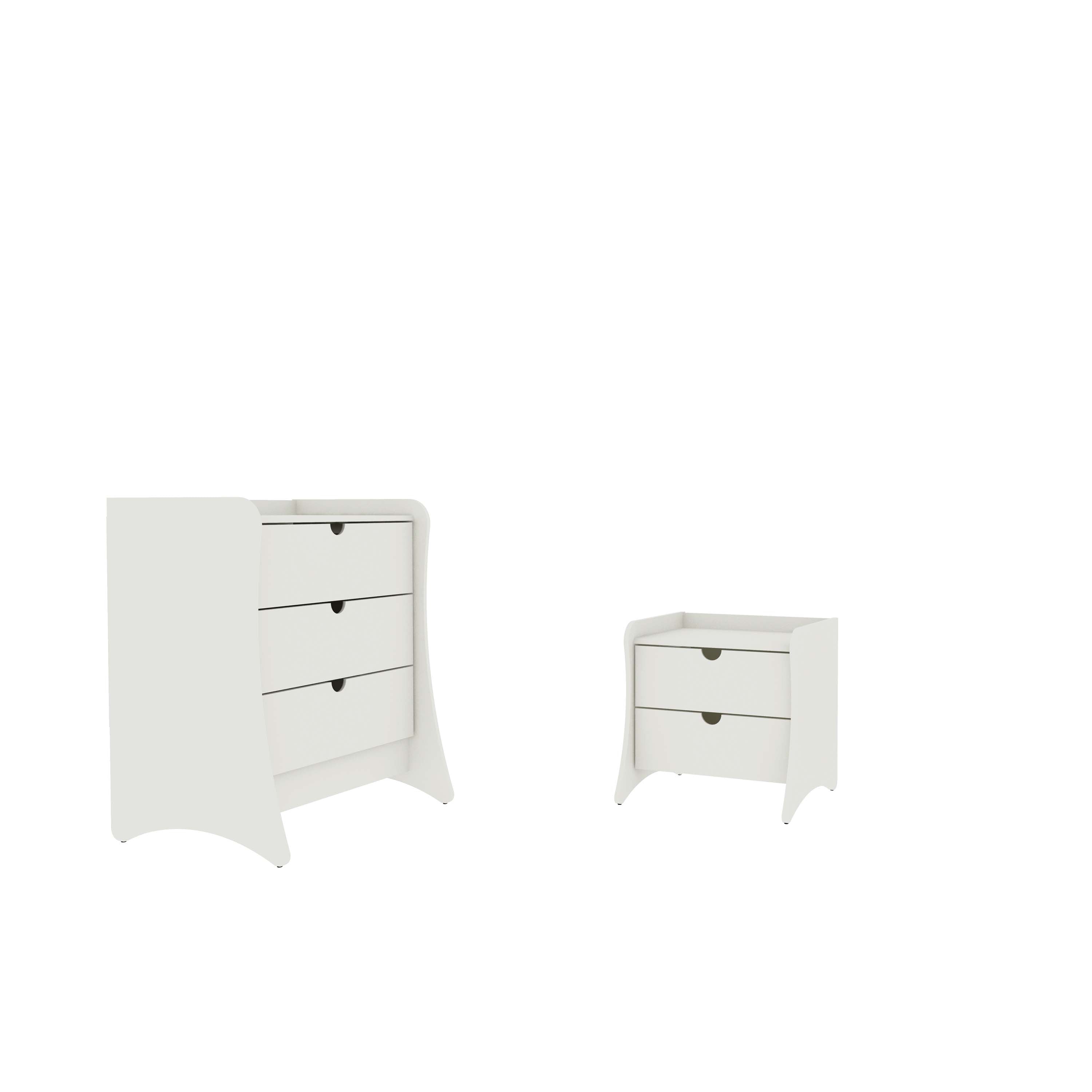 Alt View 3. Manhattan Comfort - Coney Mid-Century Modern 2-Piece Dresser Set - White.