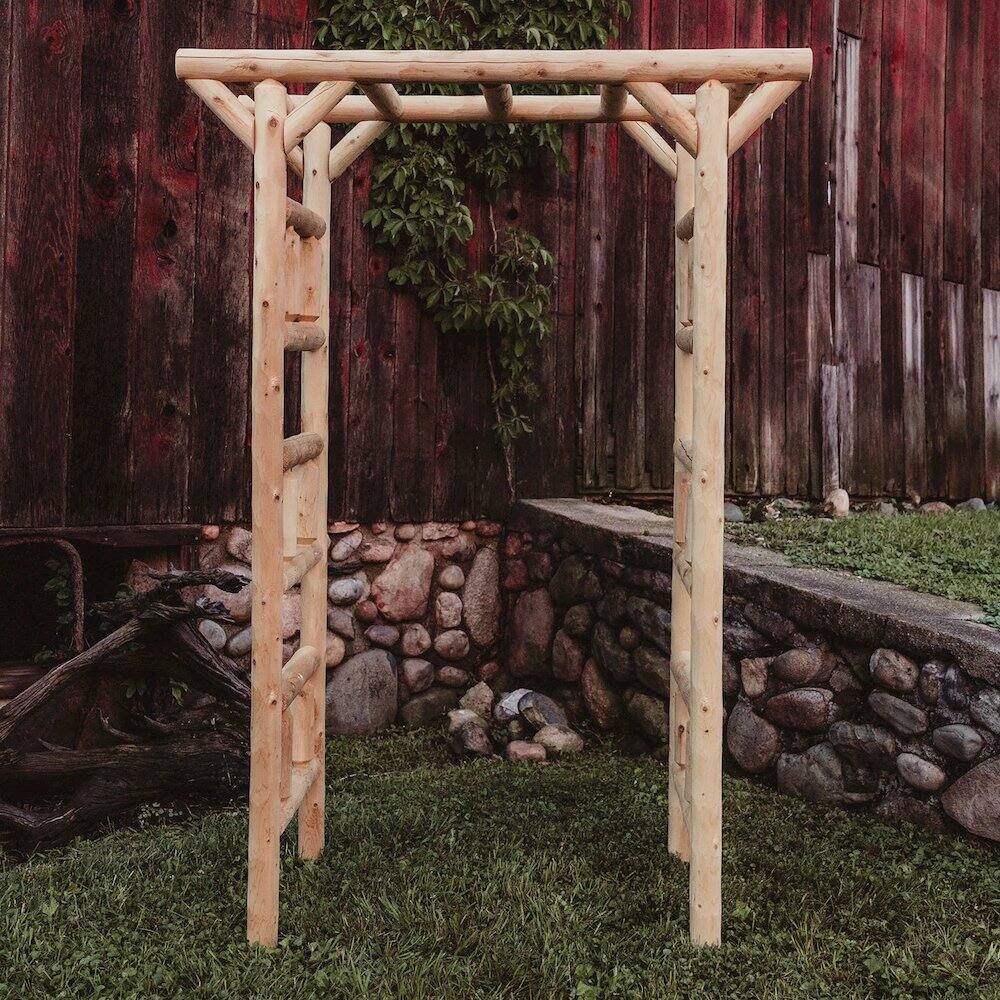 Alt View 2. Contoured Comfort - Small Cedar Log Arbor.