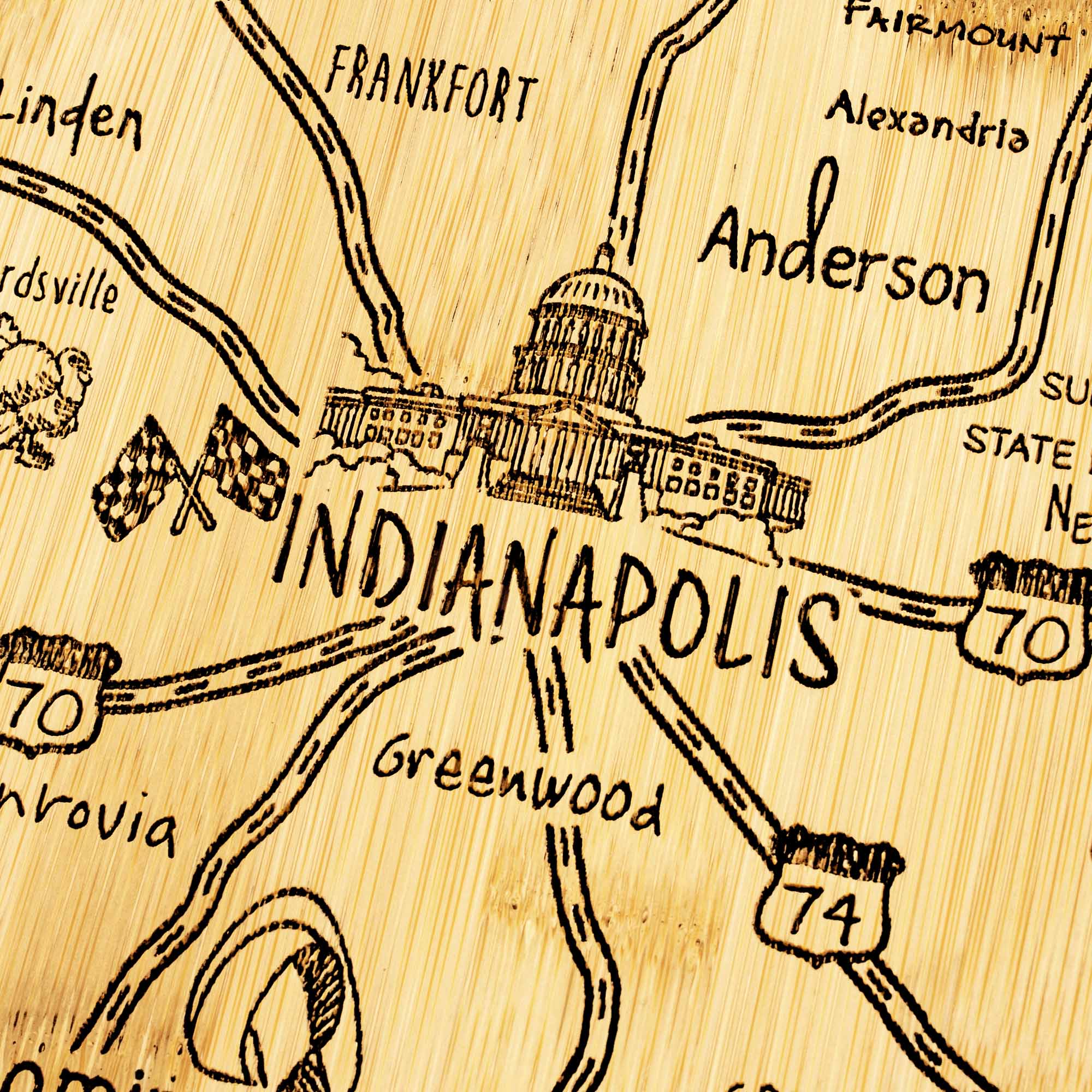 FAIRMOUNT  
FRANKFORT  
Alexandria  
Anderson  
STATE  
INDIANAPOLIS  
70  
Greenwood  
74  
PA  
nrovia