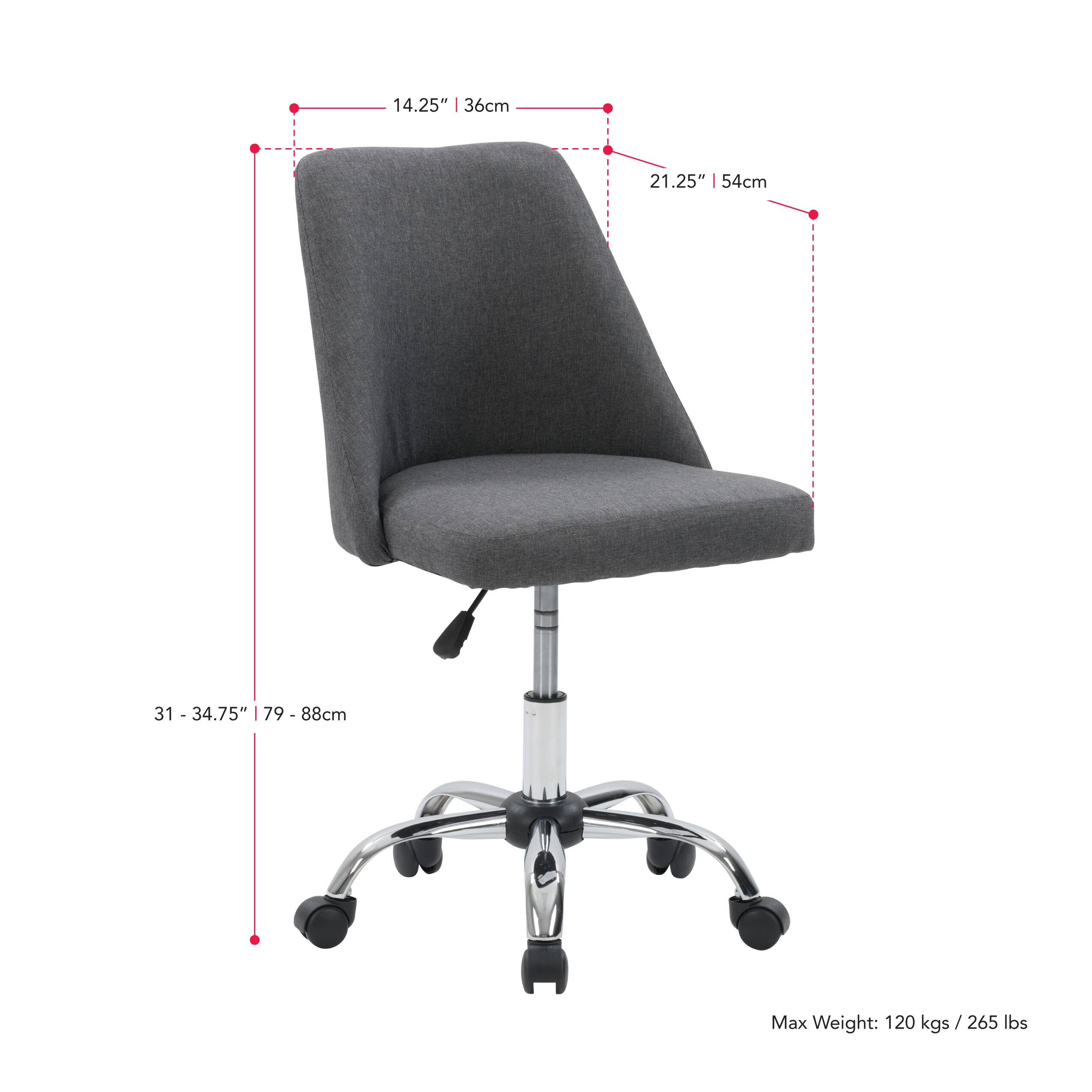 Alt View 15. CorLiving - Marlowe Upholstered Armless Task Chair - Dark Grey.