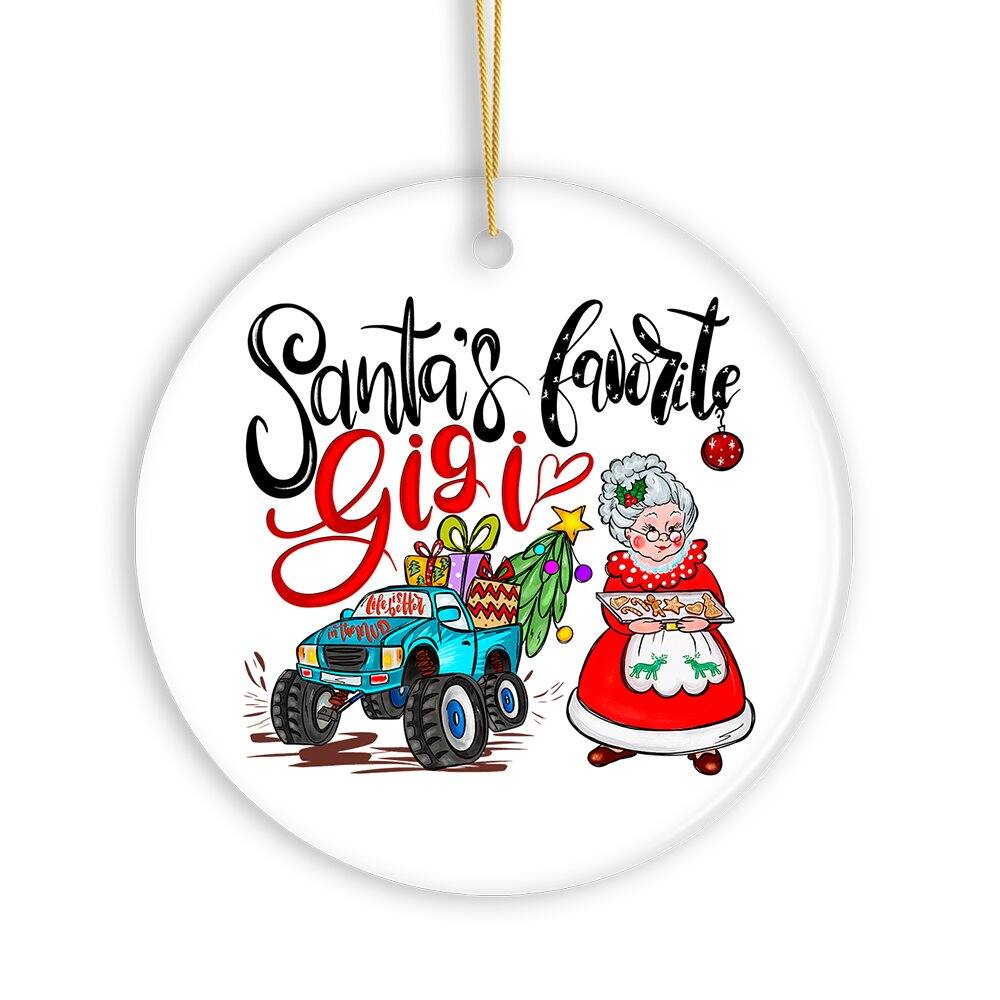OrnamentallyYou - Santas Favorite Gigi Christmas Ornament Grandma Gift - Multi-colored