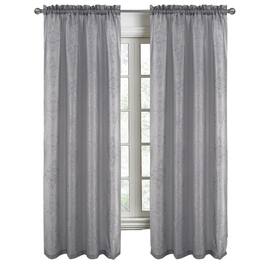 RT Designers Collection - Andrea Emb Metallic Doily Rod Pocket Room Darkening Curtain Panels 54" x 95" - Charcoal