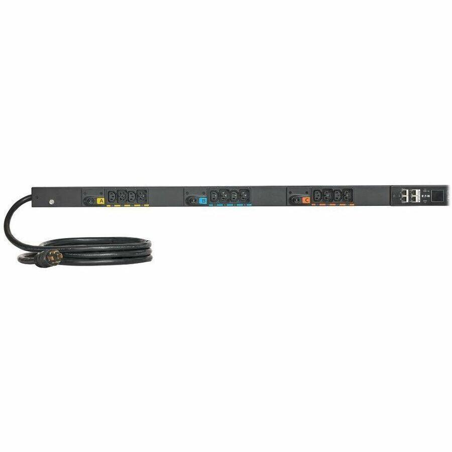 Alt View 3. Eaton - Eaton G4 24-Outlets PDU - Managed - NEMA L15-30P - 12 x IEC 60320 C13, 12 x IEC 60320 C39 - 230 V AC - Network (RJ-45) - Black.