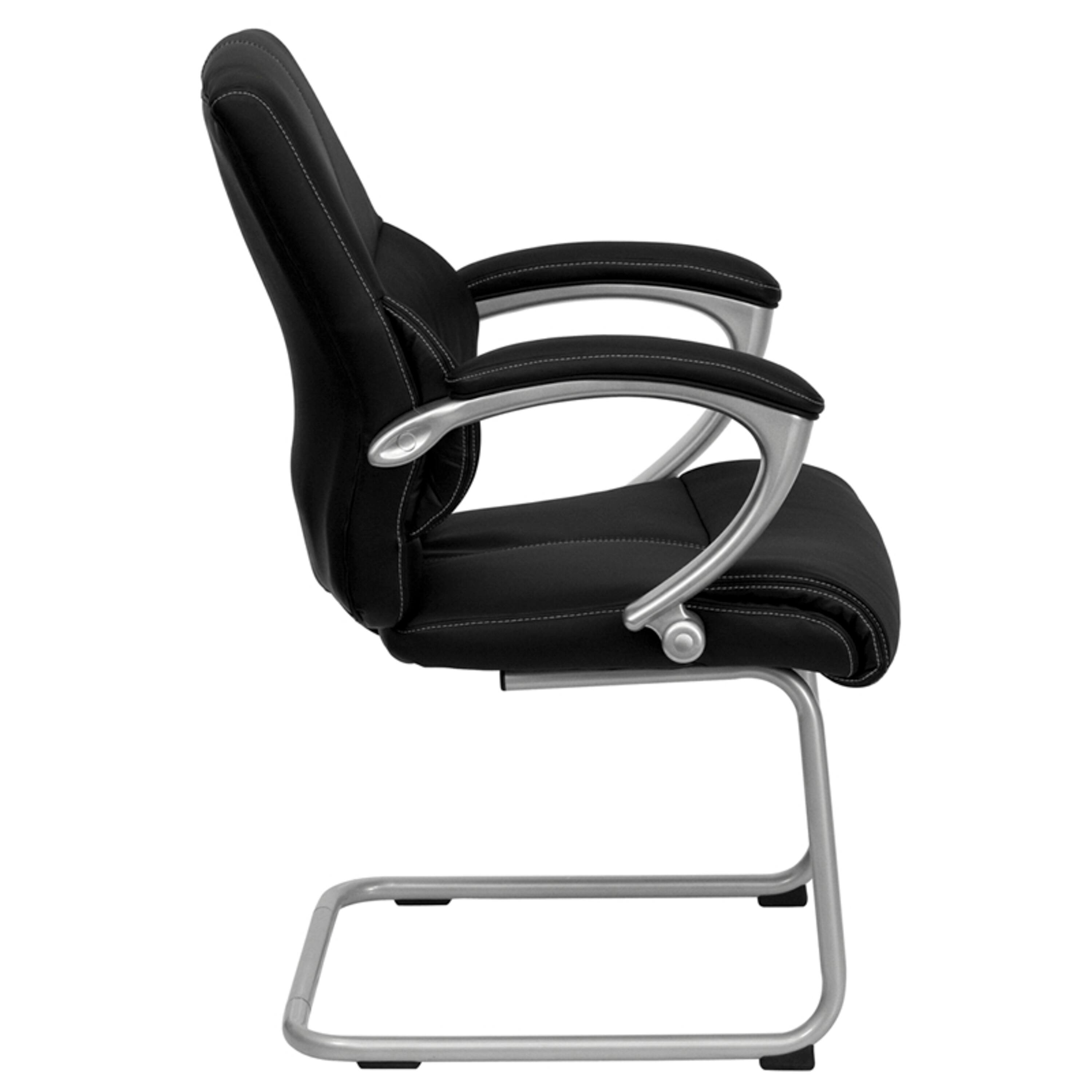Alt View 3. Emma + Oliver - Leather Executive Side Chair - Black.