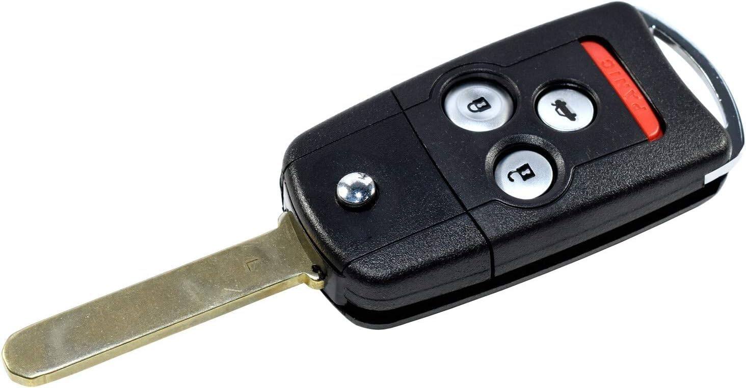 Left. HQRP - Folding Flip Key Fob Shell Case with 4 Buttons and CR1616 Battery for Honda Accord, Acura MDX RDX TL TSX ZDX - Black.