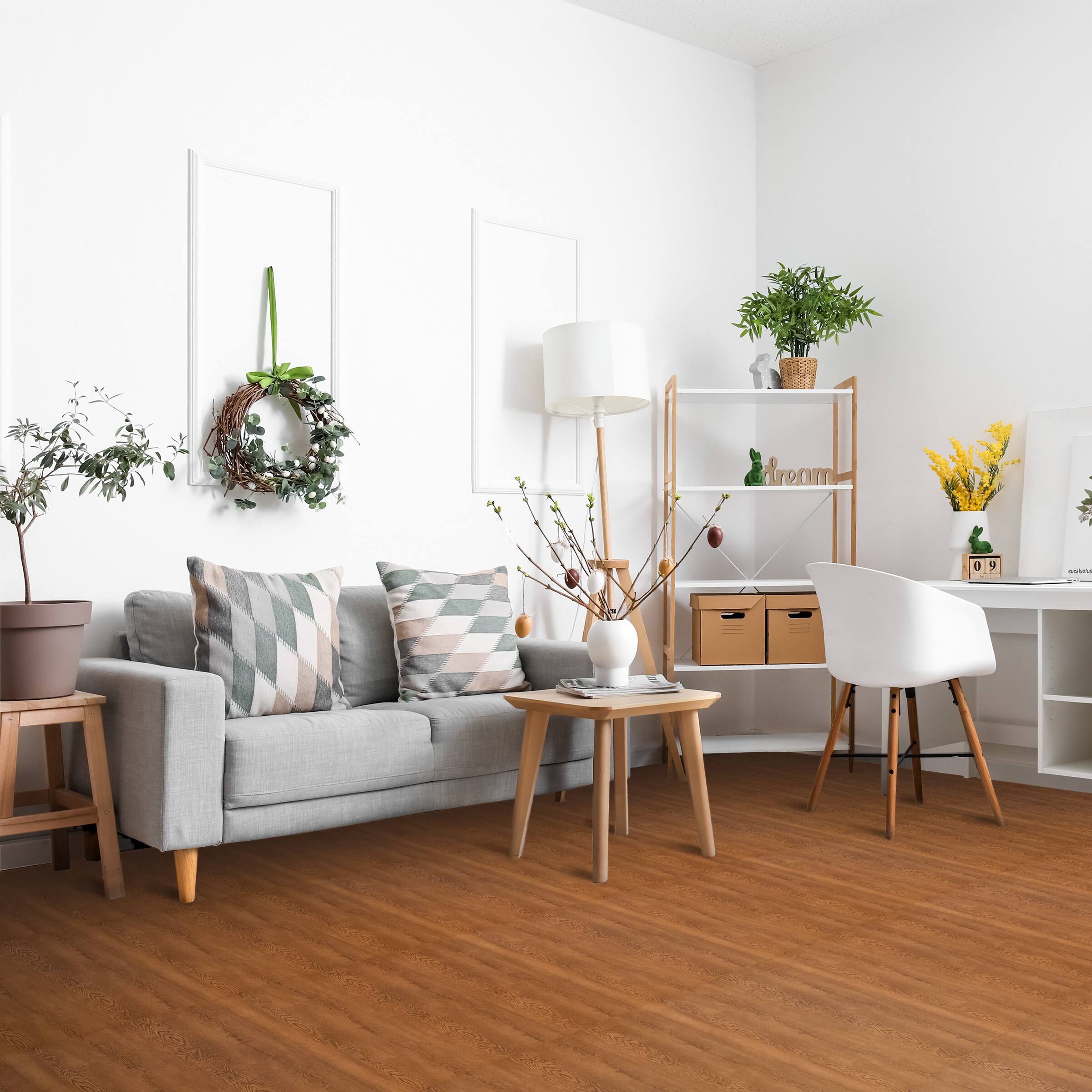 Alt View 1. Sorbus - Sorbus 120 Sq. Ft. Wood Grain Floor Tiles Foam Mat EVA Interlocking Mats Tile 3/8-Inch Thick Flooring Mats w/Borders - Pecan.