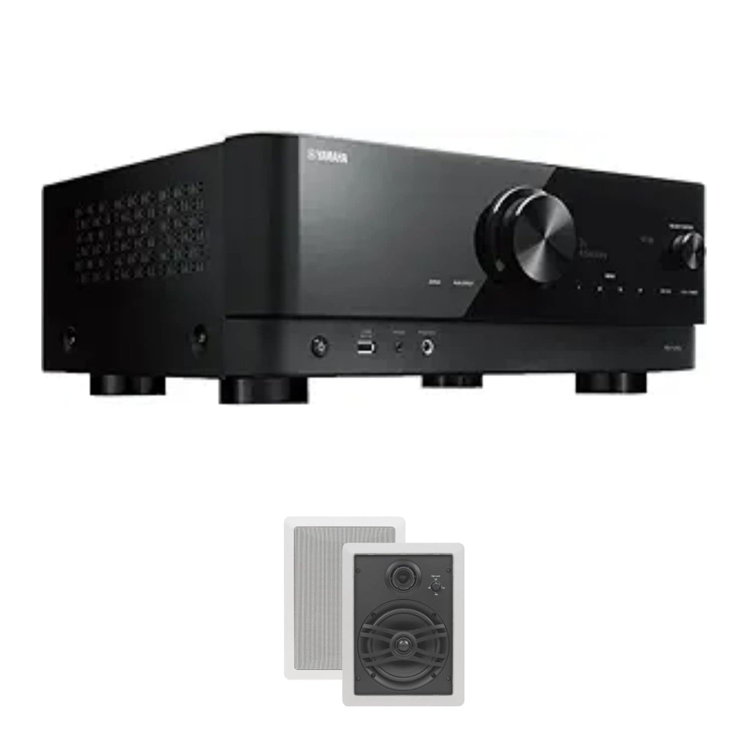 Yamaha - RX-V4A 5.2-Channel AV Receiver with NSIW470WH Speakers - Black