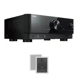 Yamaha - RX-V4A 5.2-Channel AV Receiver with NSIW470WH Speakers - Black
