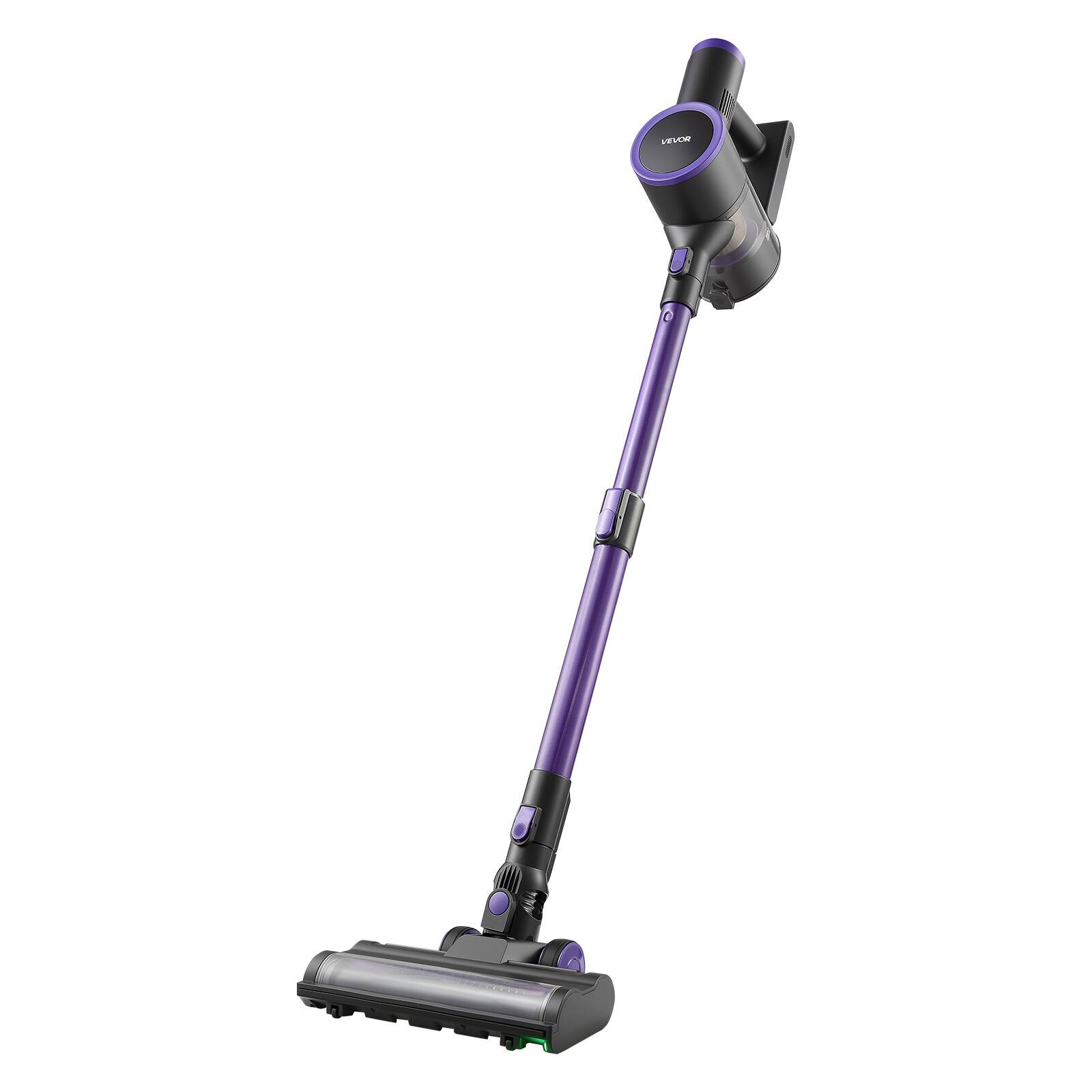Alt View 5. VEVOR - Cordless Vacuum Cleaner, 25KPA Max Powerful Suction, Rechargeable Anti-Tangle Stick Vacuum with Dust Cup - Purple + black.