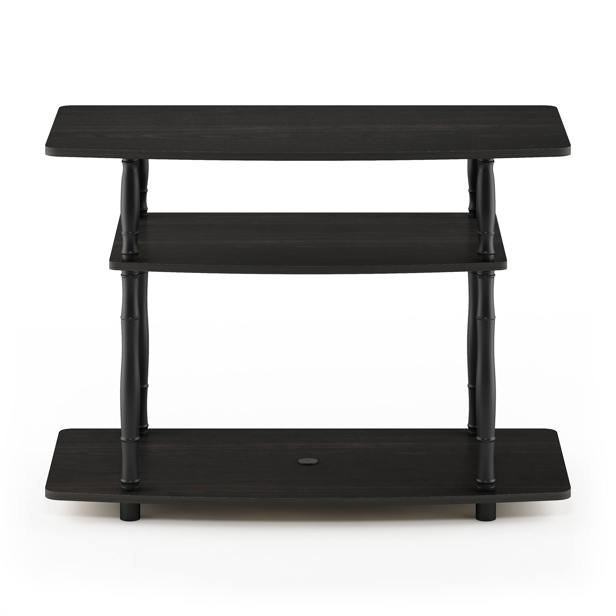 Alt View 2. Furinno - Turn-N-Tube No Tools 3-Tier TV Stands with Classic Tubes - Espresso/Black Classic Tube.