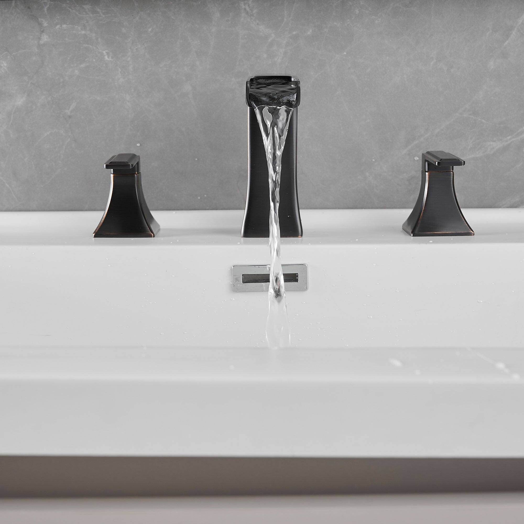 Alt View 10. Boyel Living - Modern 8 in. Widespread Double Handle Bathroom Faucet with Pop Up Drain, Water Supply Hoses in Oil Rubbed Bronze - Oil Rubbed Bronze.