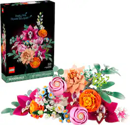 LEGO - Botanicals Pretty Pink Flower Bouquet for Home Décor 10342
