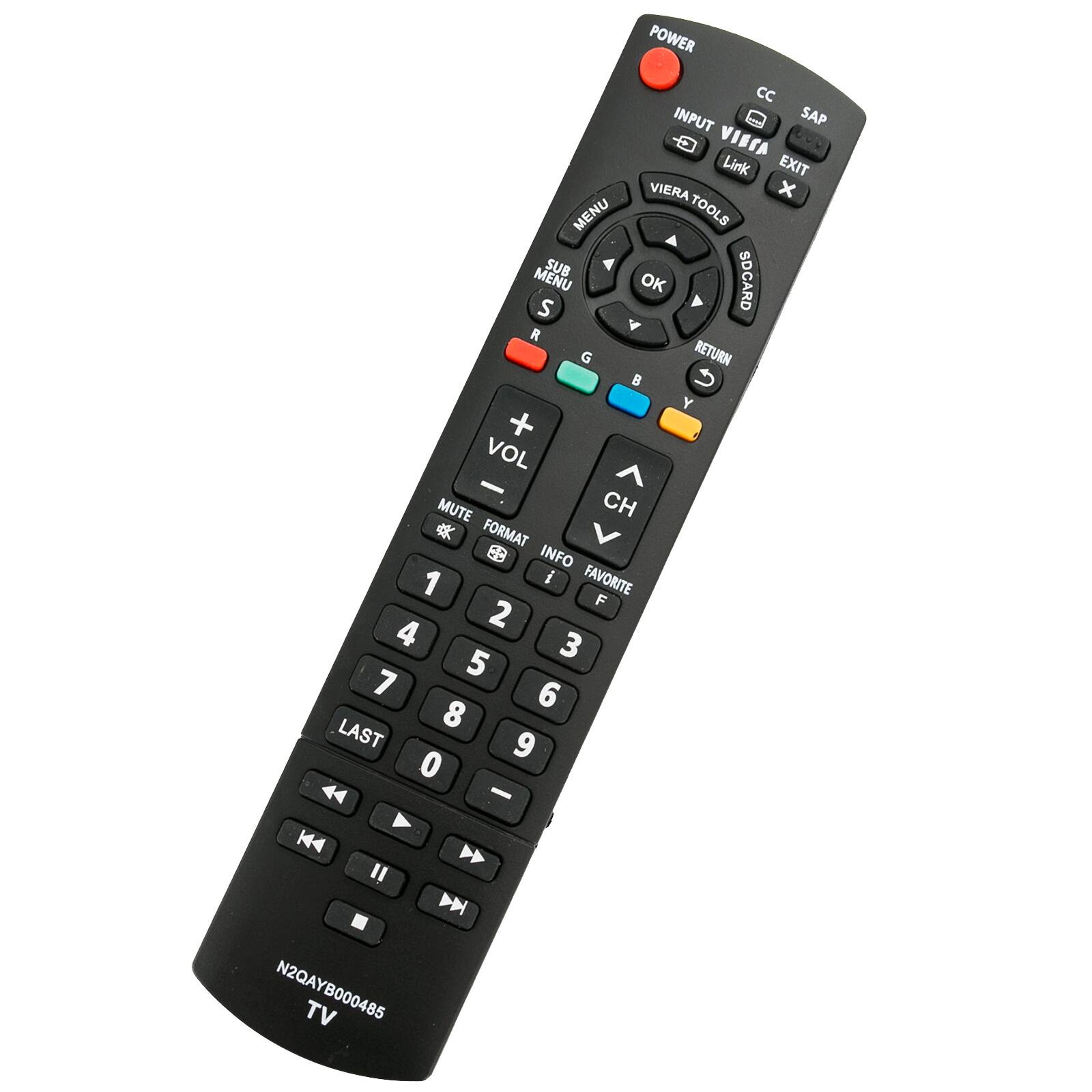 POWER CC INPUT SAP VIERA Link EXIT VIERA TOOLS SUB MENU OK SDCARD S R G RETURN Y VOL - MUTE CH FORMAT INFO FAVORITE 1 2 3 4 5 6 7 8 9 0 LAST K4 N2QAYB000485 TV