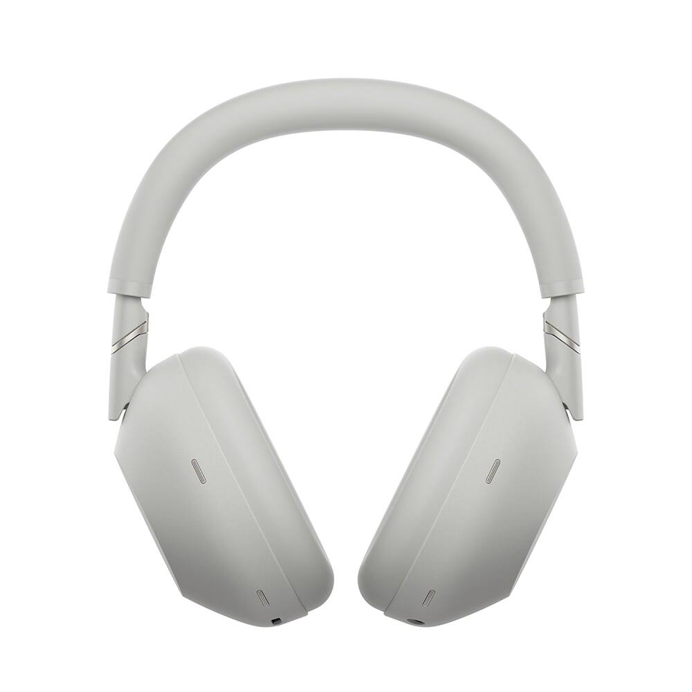 Left. Sony - WH-1000XM6 Best Wireless Noise Canceling Headphones + Deco Gear XM6 Guide & Accessory Bundle - Platinum Silver.