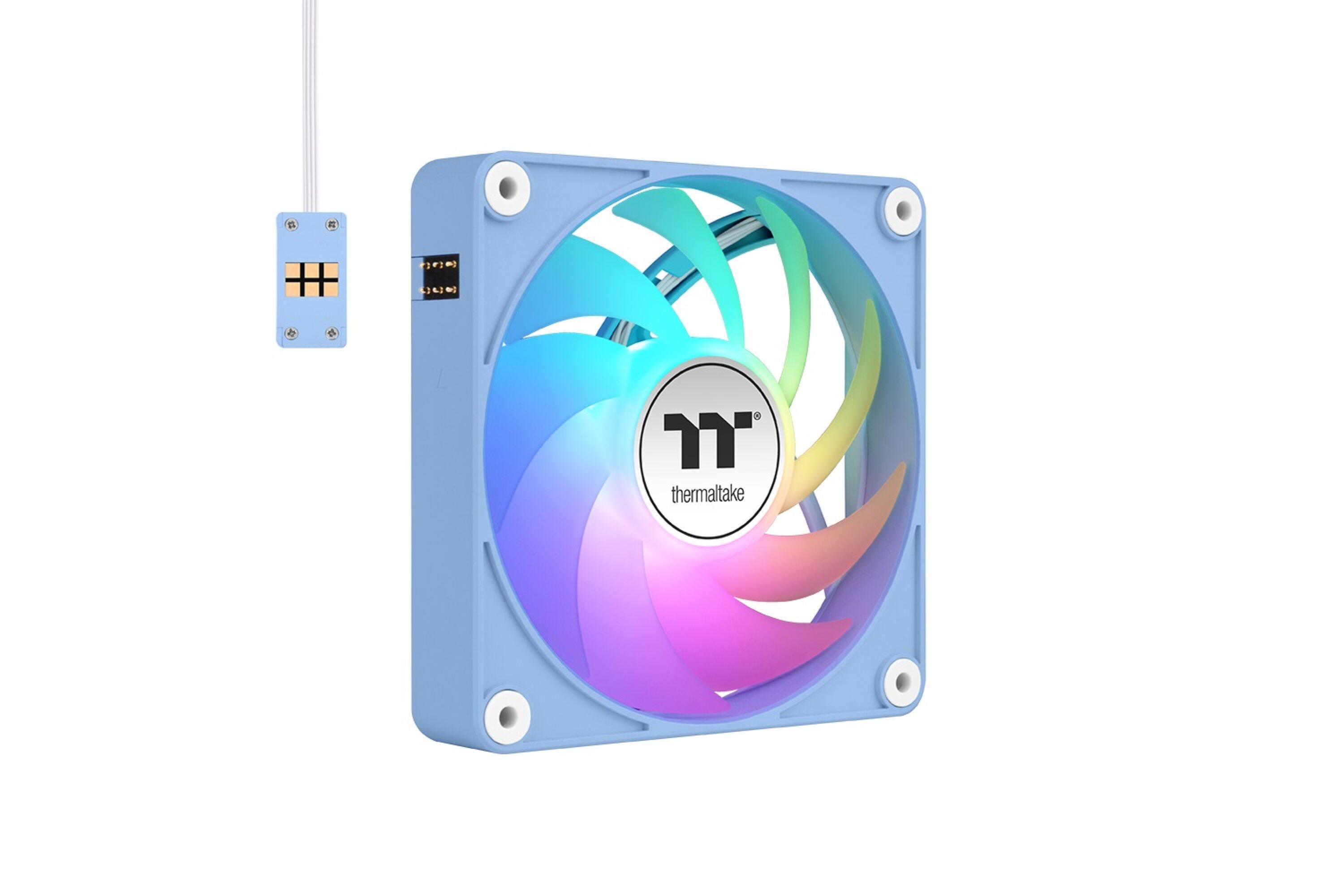 Angle. Thermaltake - CT120 EX ARGB Sync 120mm Computer Case Cooling Fan (3-Pack) - Hydrangea Blue.