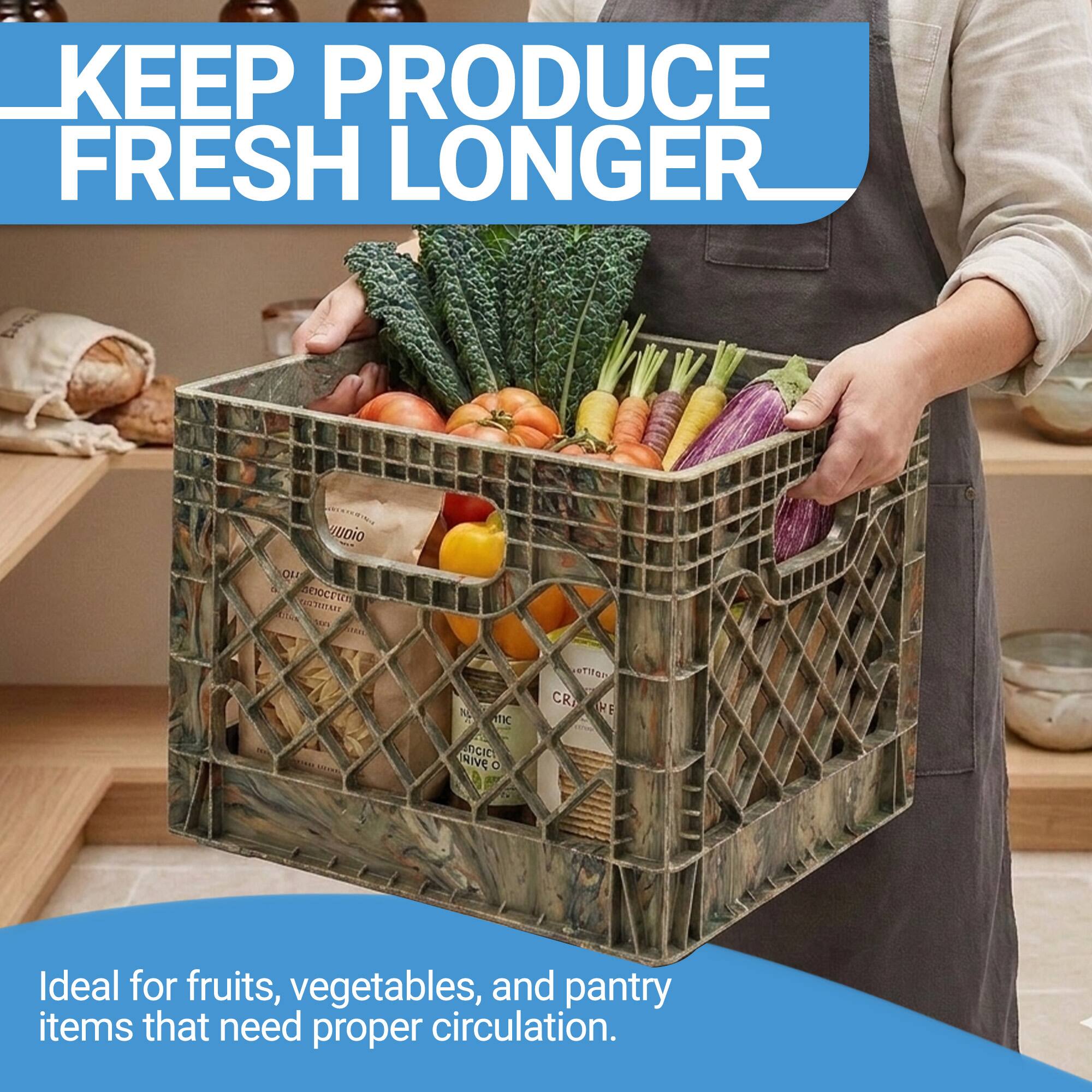 KEEP PRODUCE FRESH LONGER

Ideal for fruits, vegetables, and pantry items that need proper circulation.