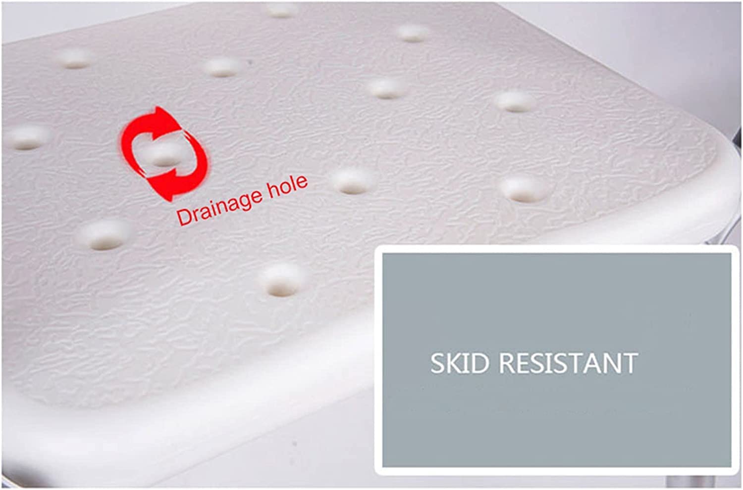 - Drainage hole
- SKID RESISTANT