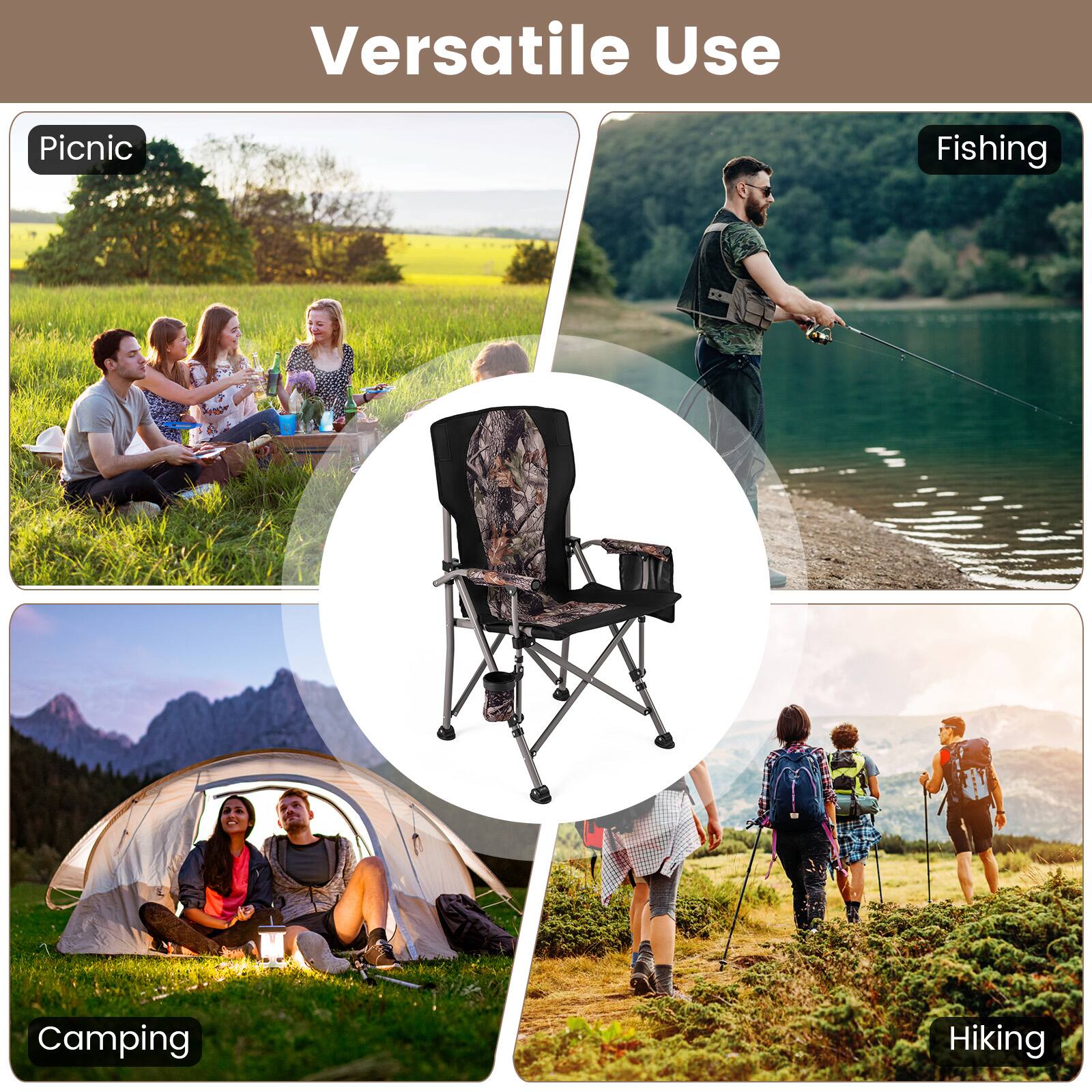 Versatile Use

- Picnic
- Fishing
- Camping
- Hiking