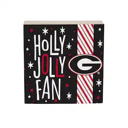 Evergreen Enterprises - Georgia Bulldogs 6" Holiday Wood Plock Shelf Sign - Multicolor
