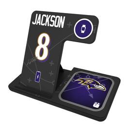 Keyscaper - Lamar Jackson Baltimore Ravens Ready 3-in-1 Charging Station - Black