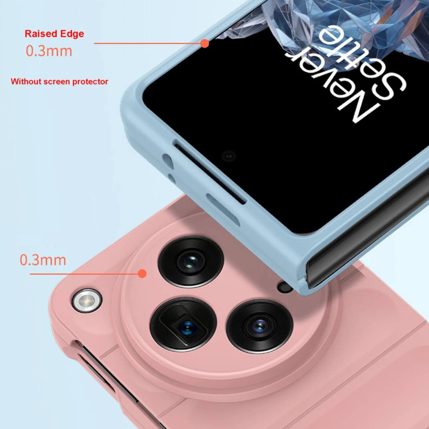 Raised Edge  
0.3mm  
Without screen protector  

0.3mm