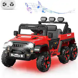 GARVEE - 24V Power Wheels for Kids, Safety Truck, Remote Control, 6 Wheels