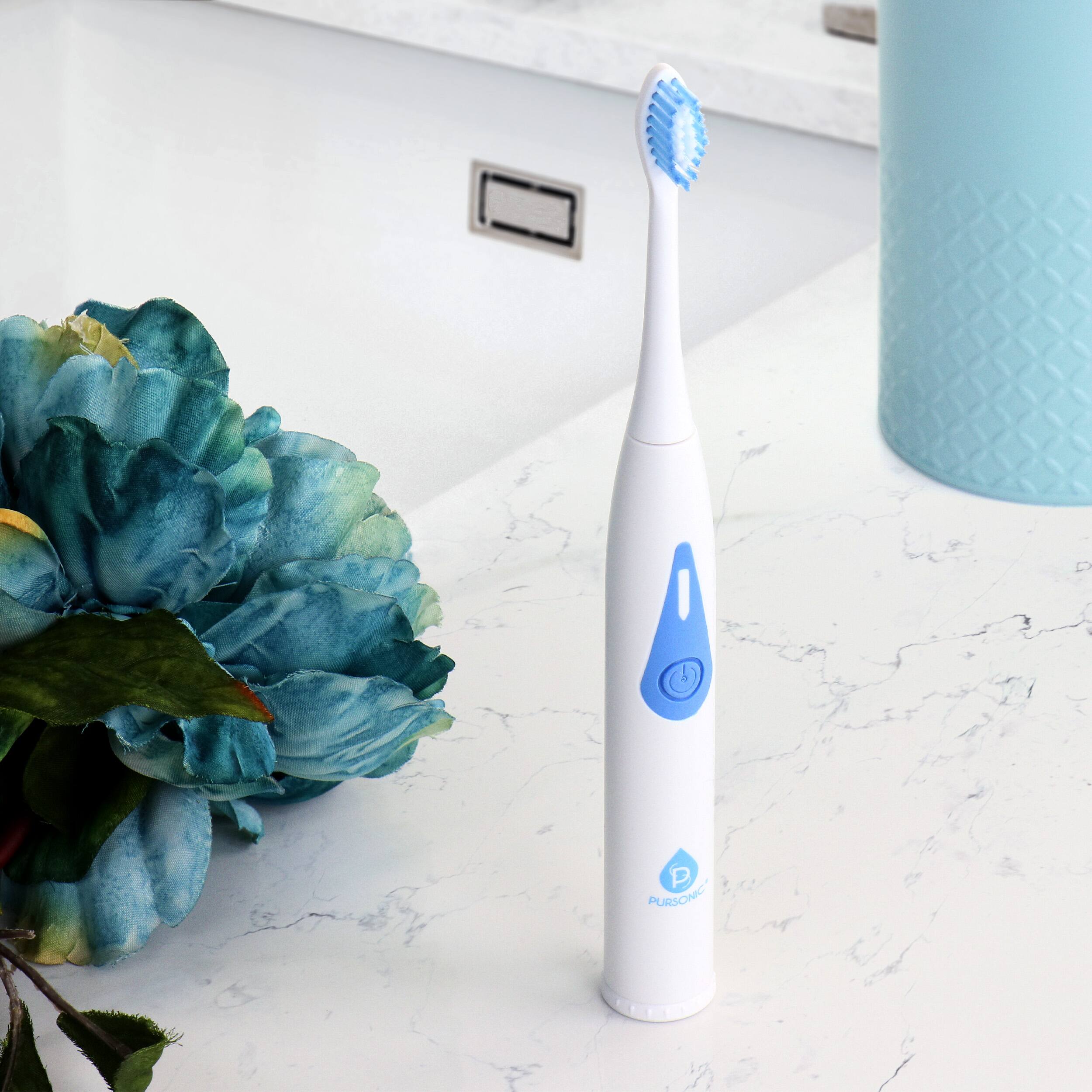 Alt View 5. Pursonic - Pursonic TB20 Ultrasonic Electric Toothbrush in White with 3 Brush Heads - White.