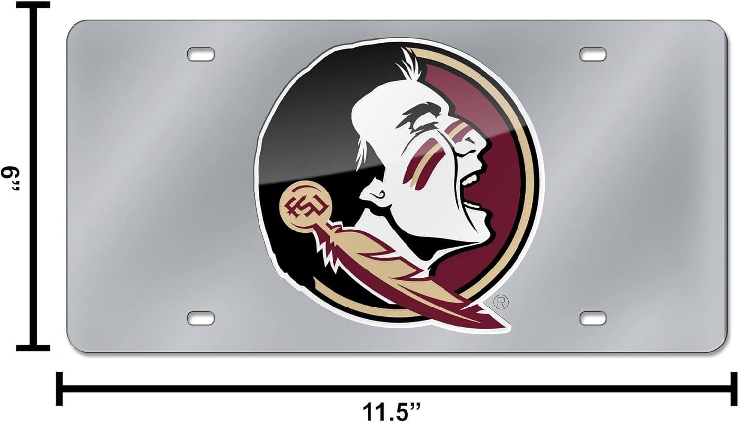 Alt View 4. Rico Industries - Florida State Seminoles Mirrored Laser Cut License Plate Laser Tag - Multi.