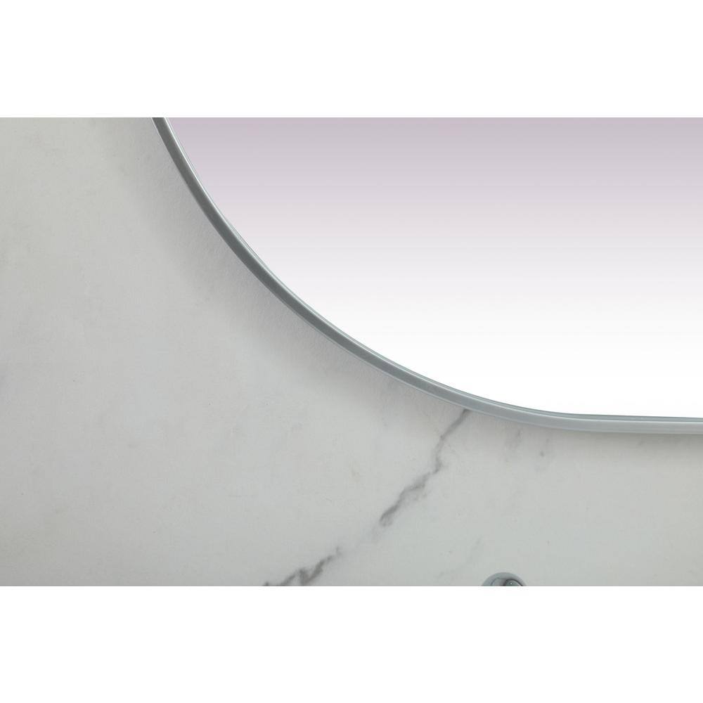 Alt View 3. Elegant Decor - Metal Frame Oval Mirror 30x60 Inch in Silver - Silver.