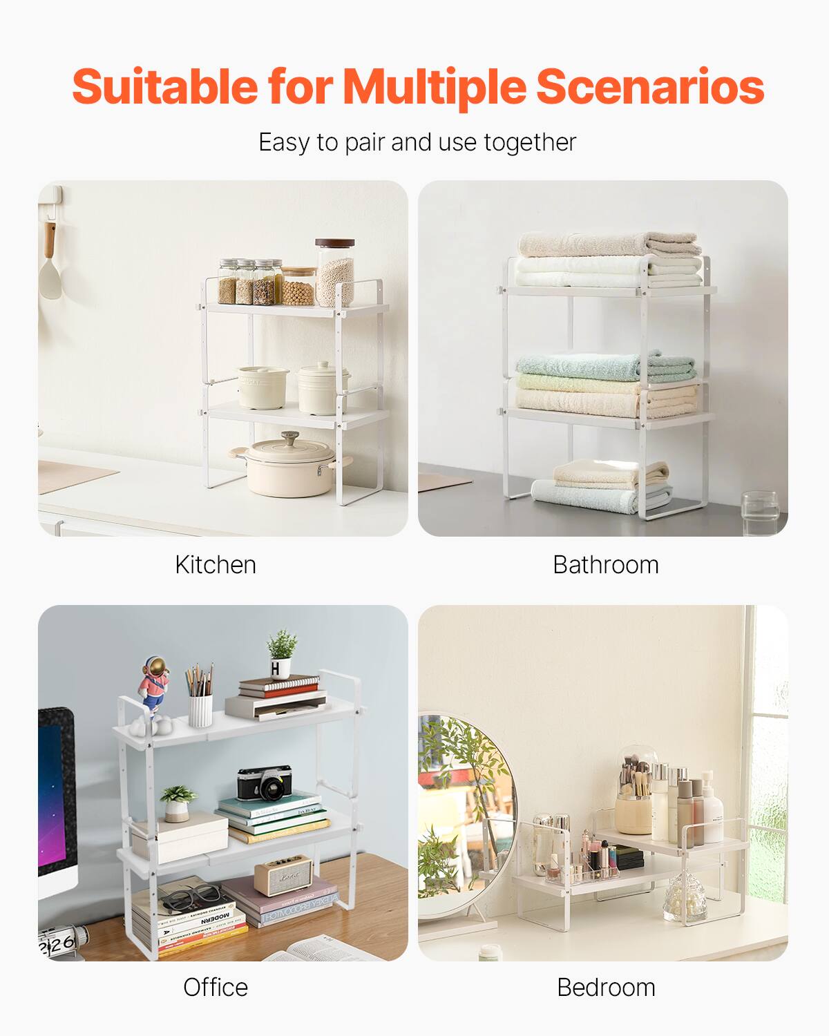 Suitable for Multiple Scenarios  
Easy to pair and use together  

Kitchen  
Bathroom  
Office  
Bedroom