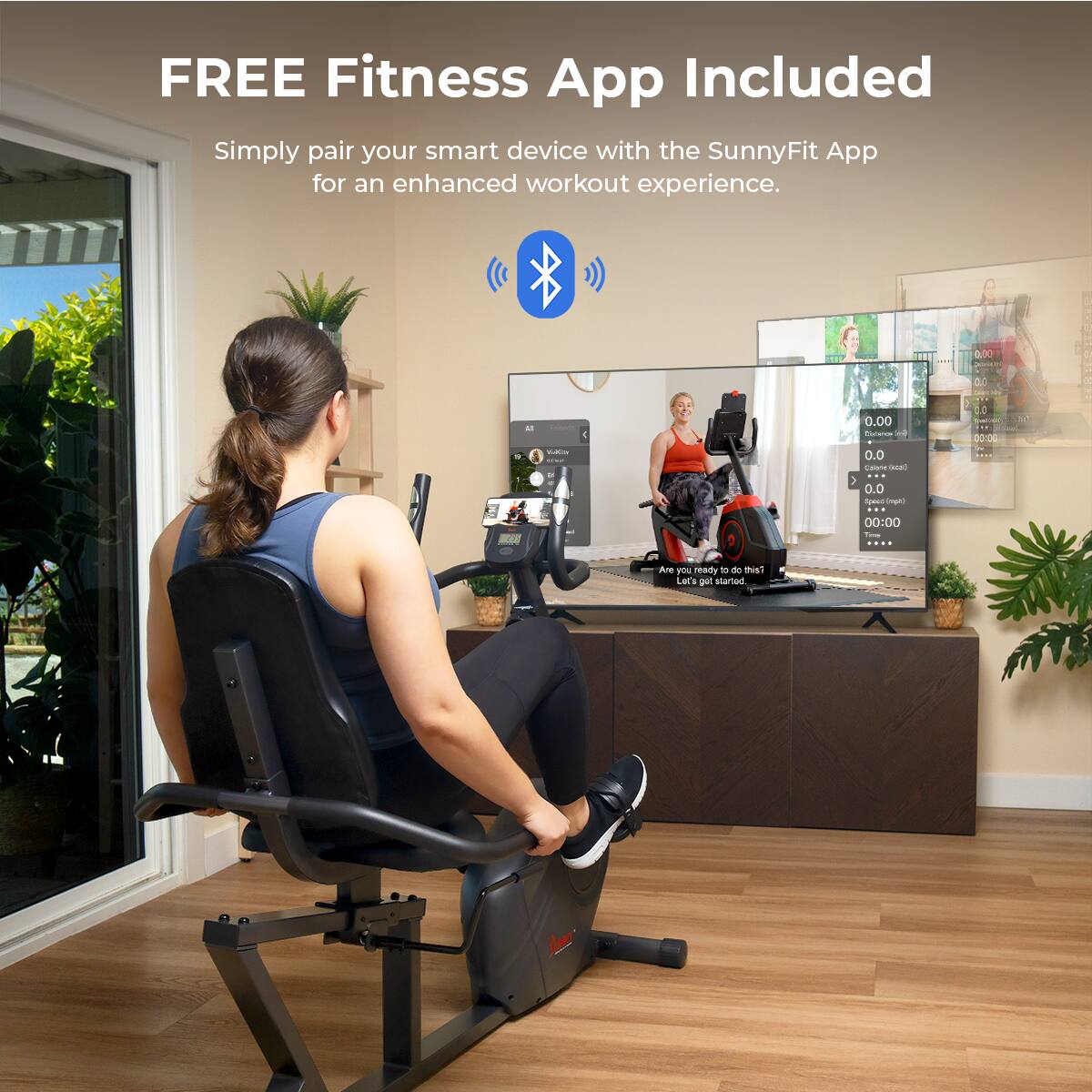 FREE Fitness App Included

Simply pair your smart device with the SunnyFit App for an enhanced workout experience.

Are you ready to do this? Let's get started.