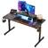 Front. Bestier - 42-inch Gaming Desk with RGB Lights, Ergonomic Monitor Stand & Accessory Hooks - Black Marble.