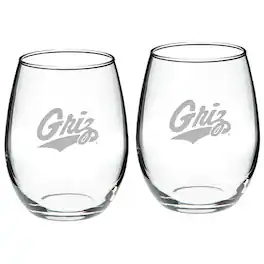 Jardine - Montana Grizzlies 2-Piece 21oz. Stemless Wine Glass Set - Multicolor