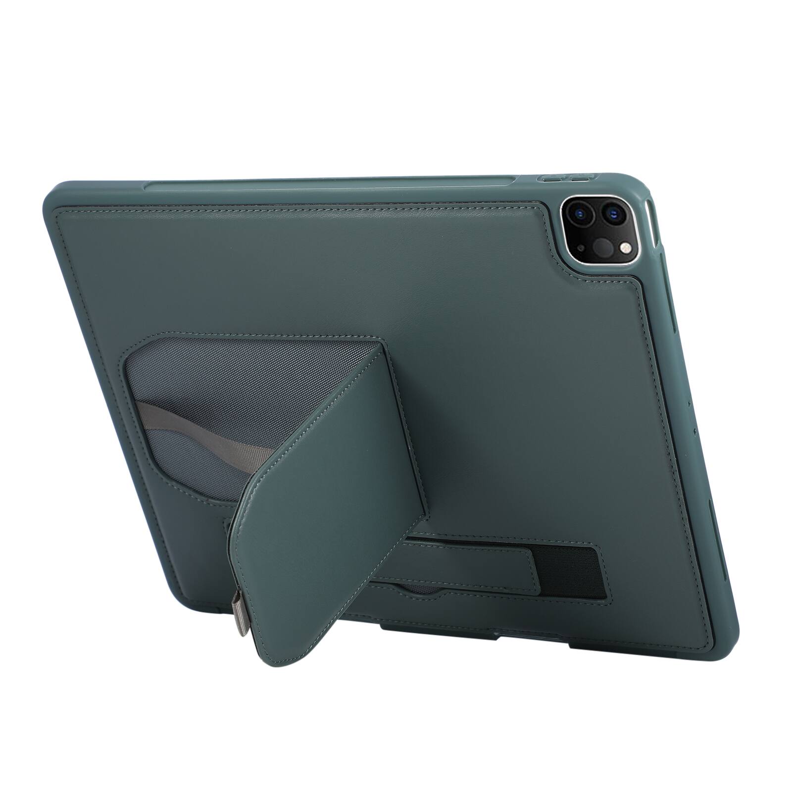 Alt View 1. UUCOVER - Case for iPad Air 13-inch M4 M3 M2 (2026/2025/2024) Shockproof PU Leather Hand Strap Kickstand Pencil Holder Cover - Darkgreen.