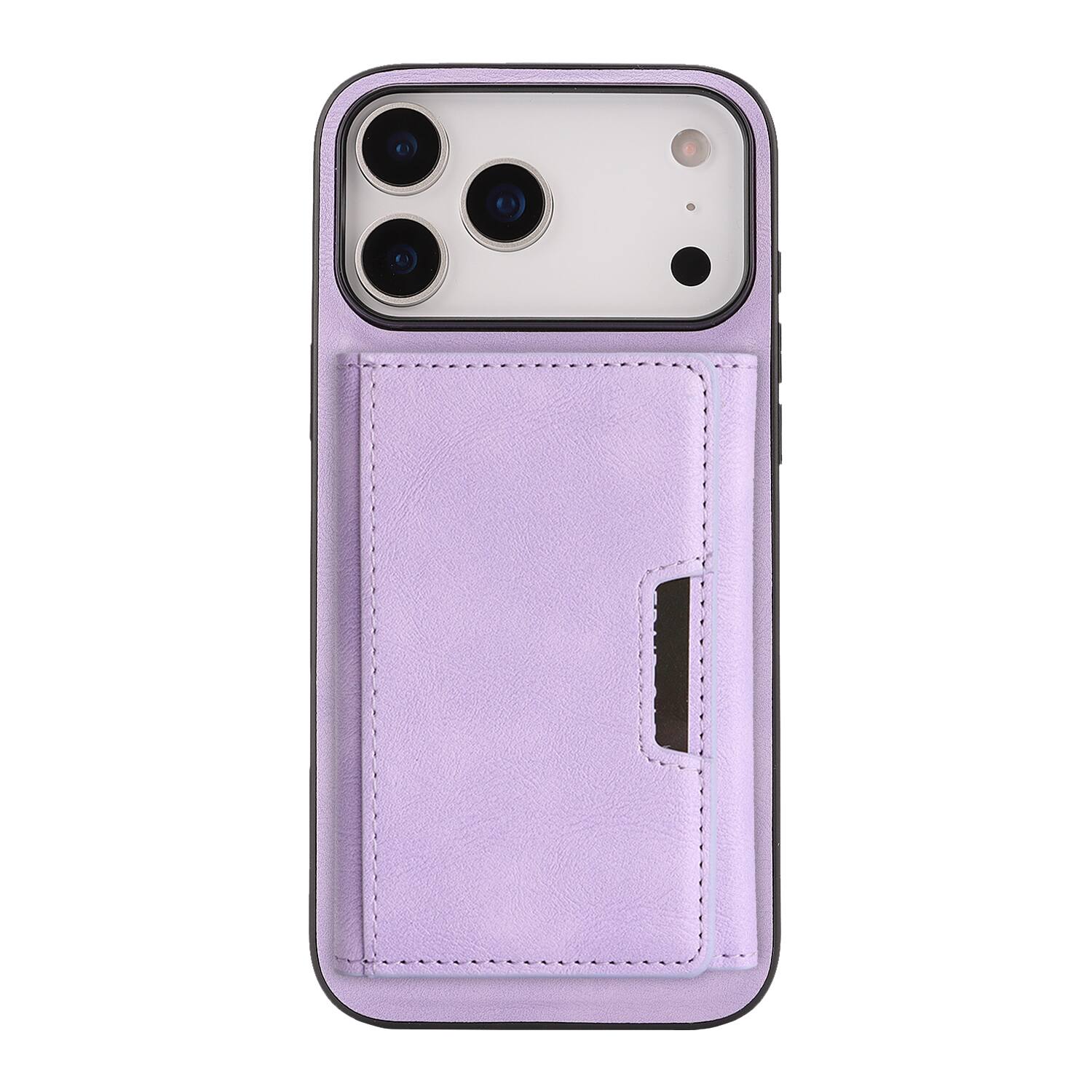 Alt View 3. Dteck - 2-in-1 Magnetic Wallet Case for Apple iPhone 17 Pro Max, Shockproof PU Leather Cover with Detachable 7-Card Holder - Purple.