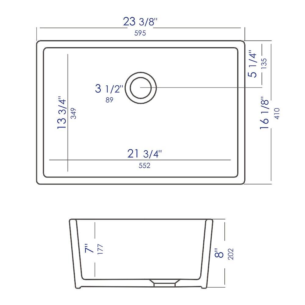 23 3/8"  
595  

13 3/4"  
349  

3 1/2"  
89  

21 3/4"  
552  

5 1/4"  
135  

16 1/8"  
410  

7"  
177  

8"  
202