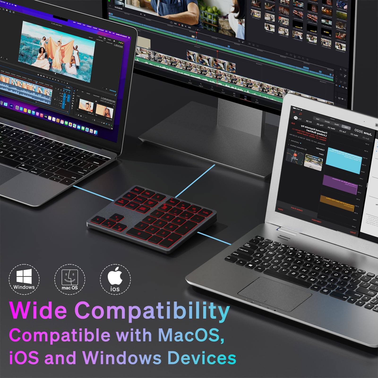 Wide Compatibility  
Compatible with MacOS, iOS and Windows Devices