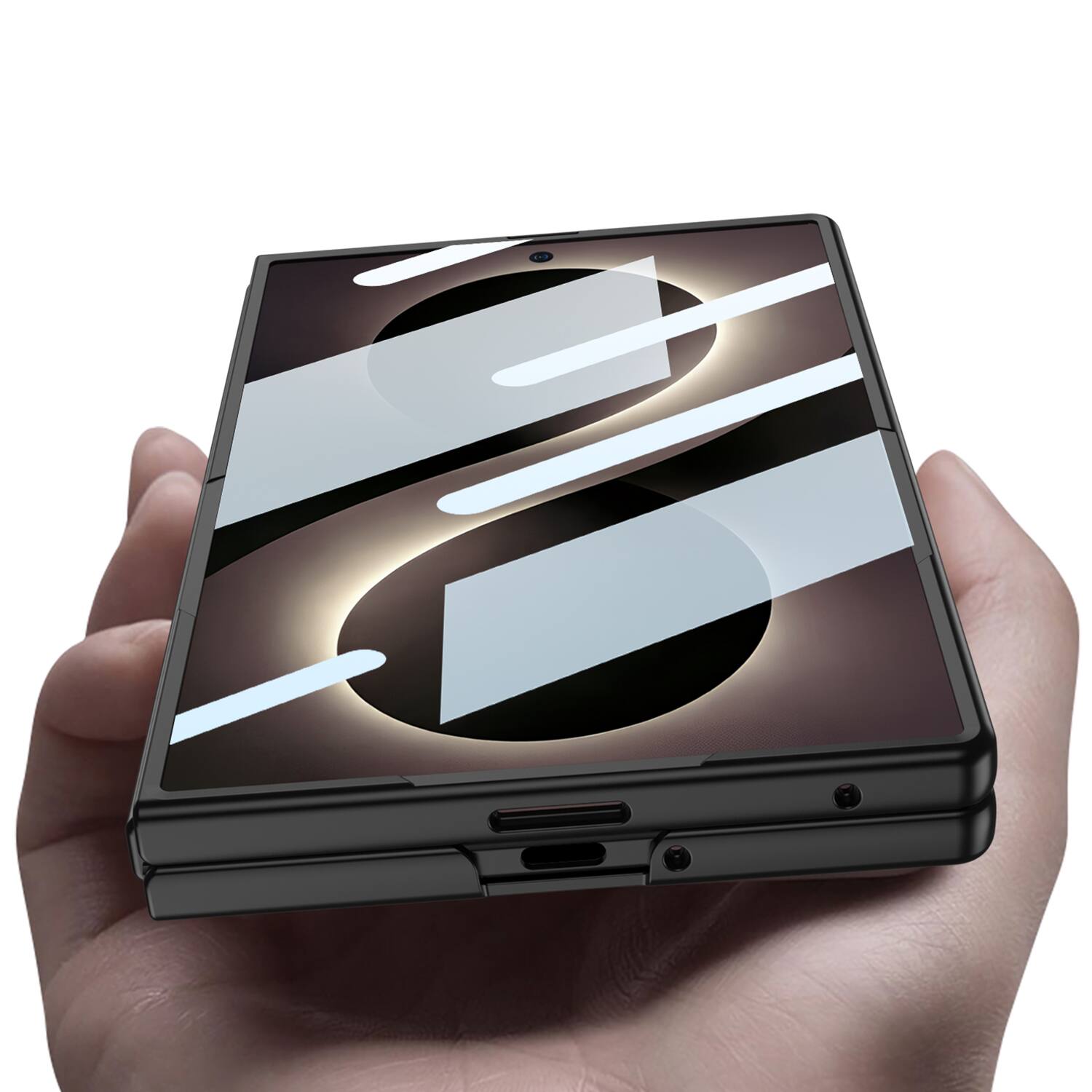 Alt View 3. Dteck - Rugged Phone Case For Samsung Galaxy Z Fold8 Built-in Screen Protector Slim Shockproof Cover With Stylus Pen - Black.