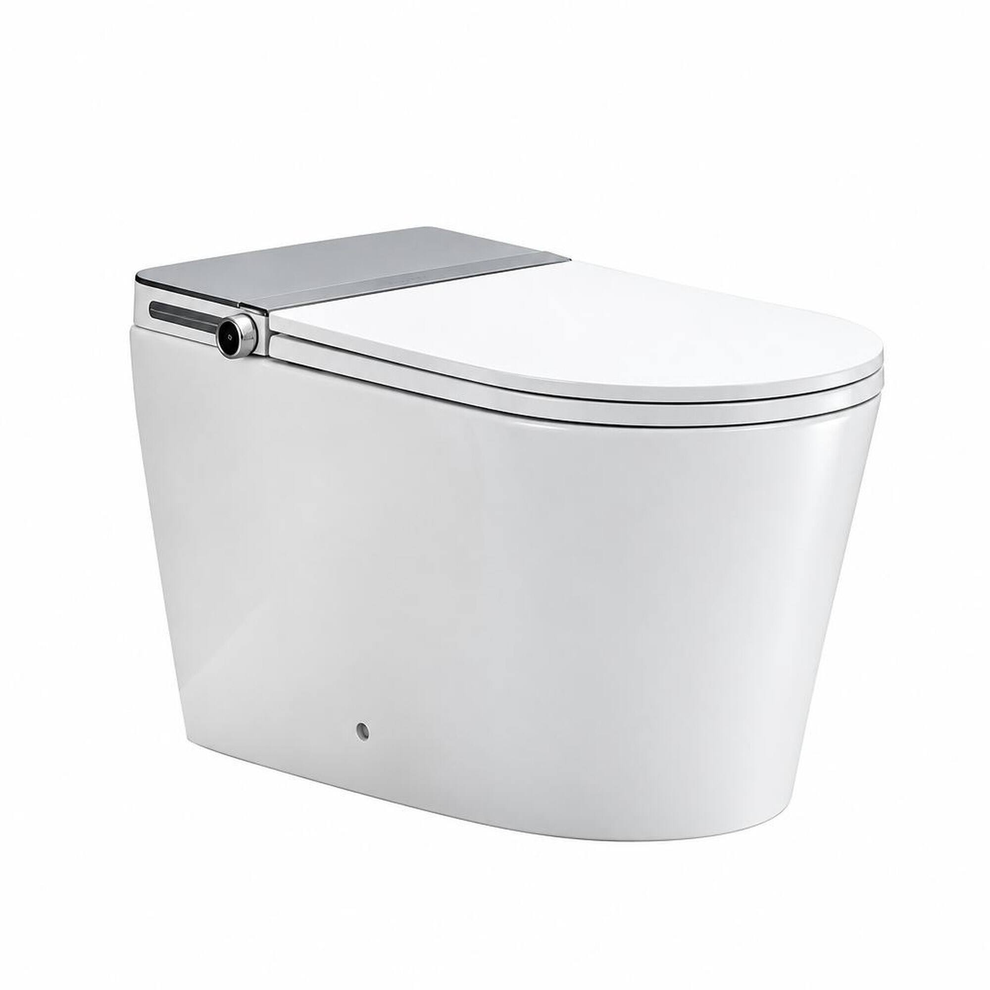 Front. RYHNUYNE - All In One Smart Toilet, No Water Pressure Limit High Speed Drying Automatic Flip Sterilization Splash Proof Foam Shield - White.