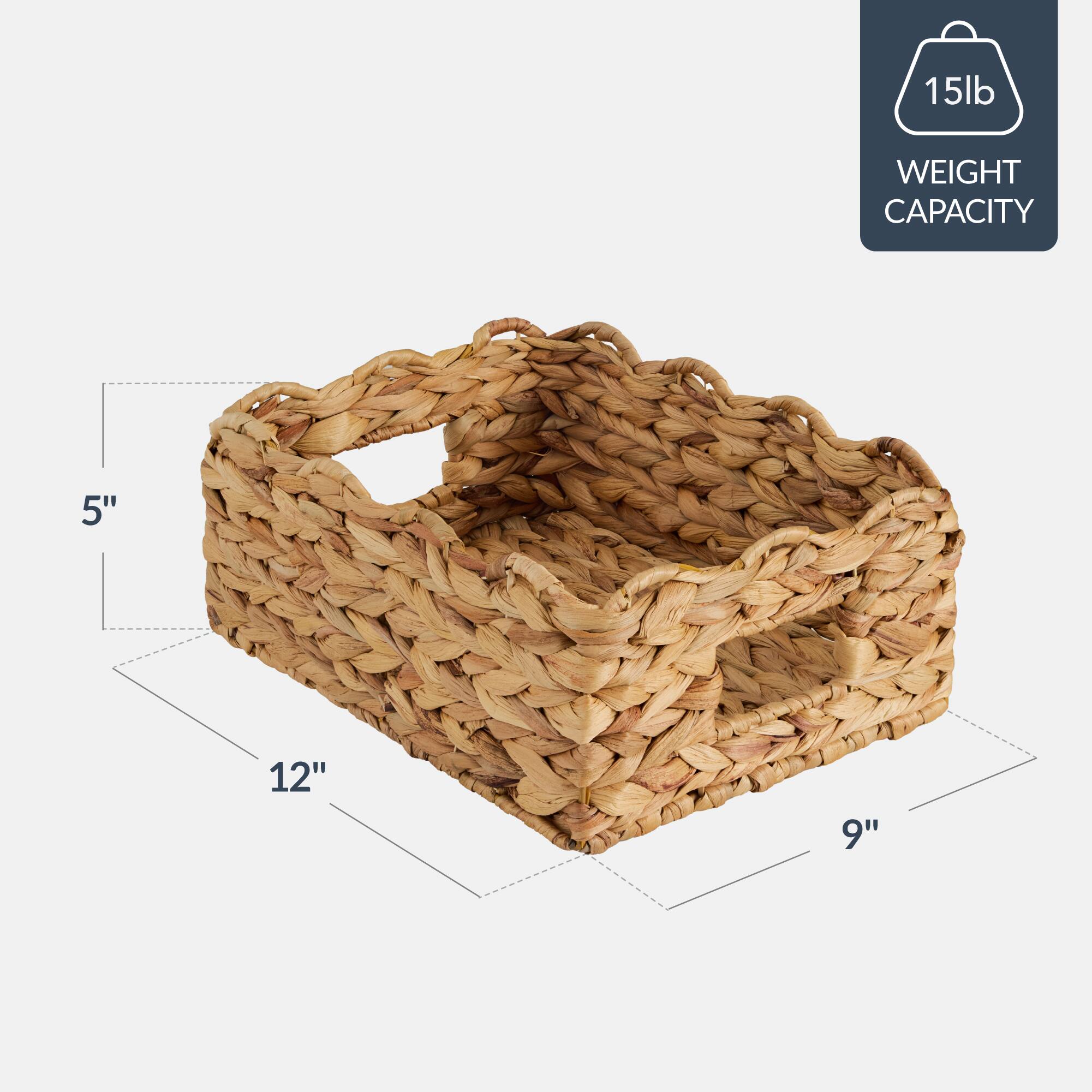 15lb WEIGHT CAPACITY  
5" x 12" x 9"