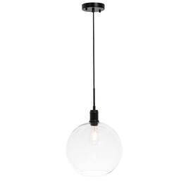Living District - Emett 1 light pendant - Black And Clear Glass