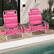 Back. Costway - 4-Pack Folding Backpack Beach Chair 5-Position Outdoor Reclining Chairs with Pillow - Dark Pink.