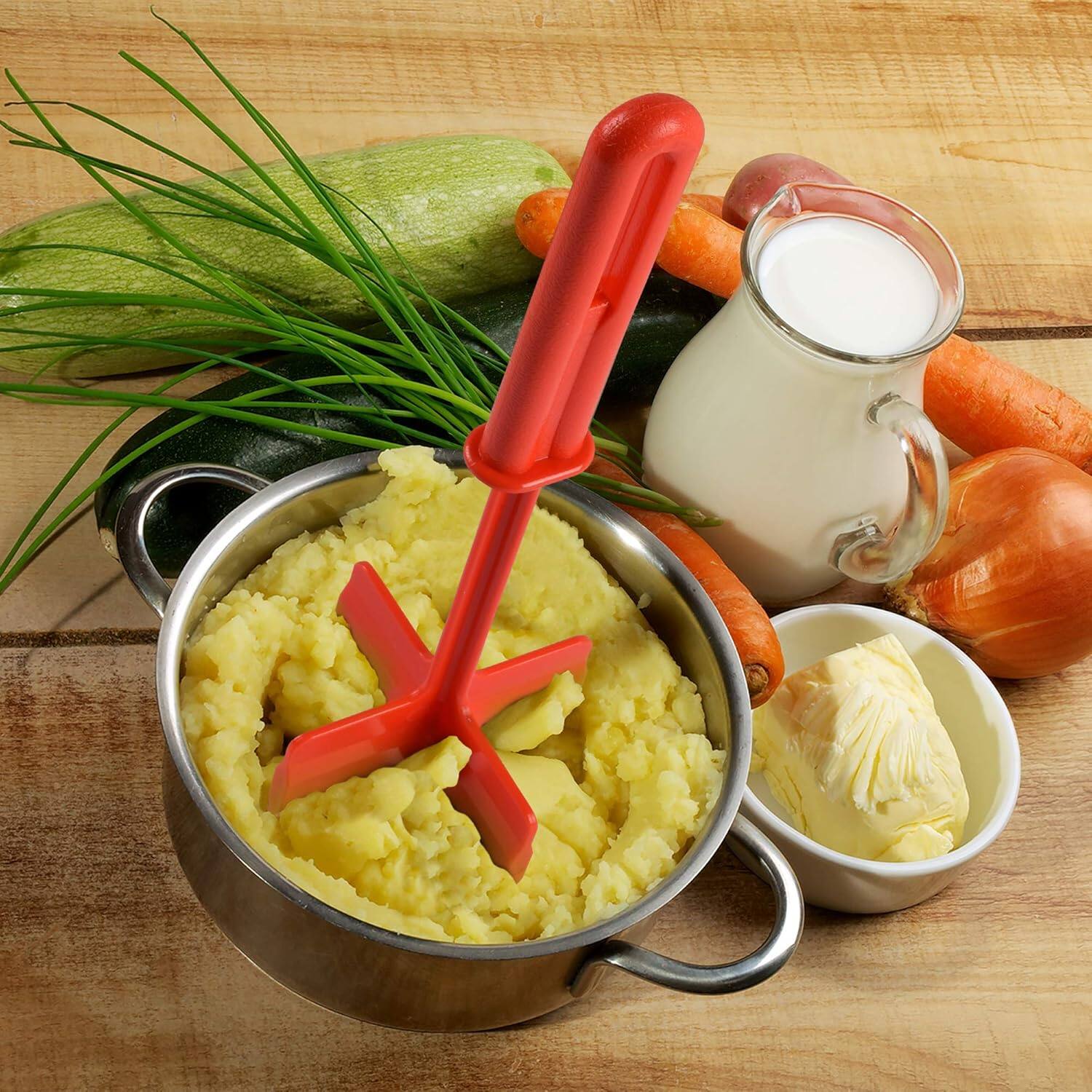 Alt View 1. Zulay Kitchen - Zulay Kitchen Ground Beef Chopper Tool Hamburger Smasher Tool - Meat Chopper For Ground Beef - Red.