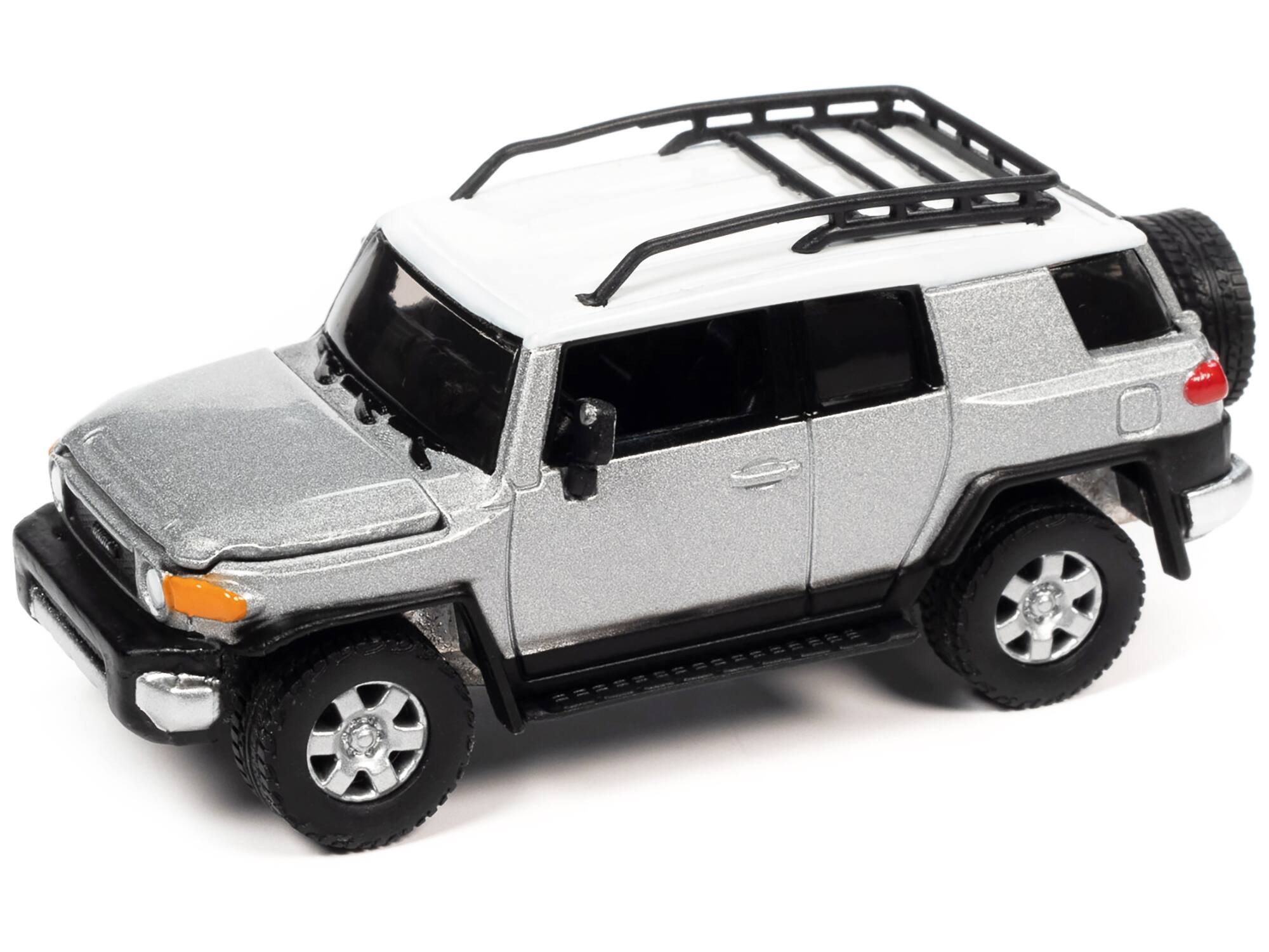 Alt View 1. Johnny Lightning - 2007 Toyota FJ Cruiser Titanium Silver Metallic with White Top and Roofrack LTd Ed 1/64 Model Car by Johnny Lightning.