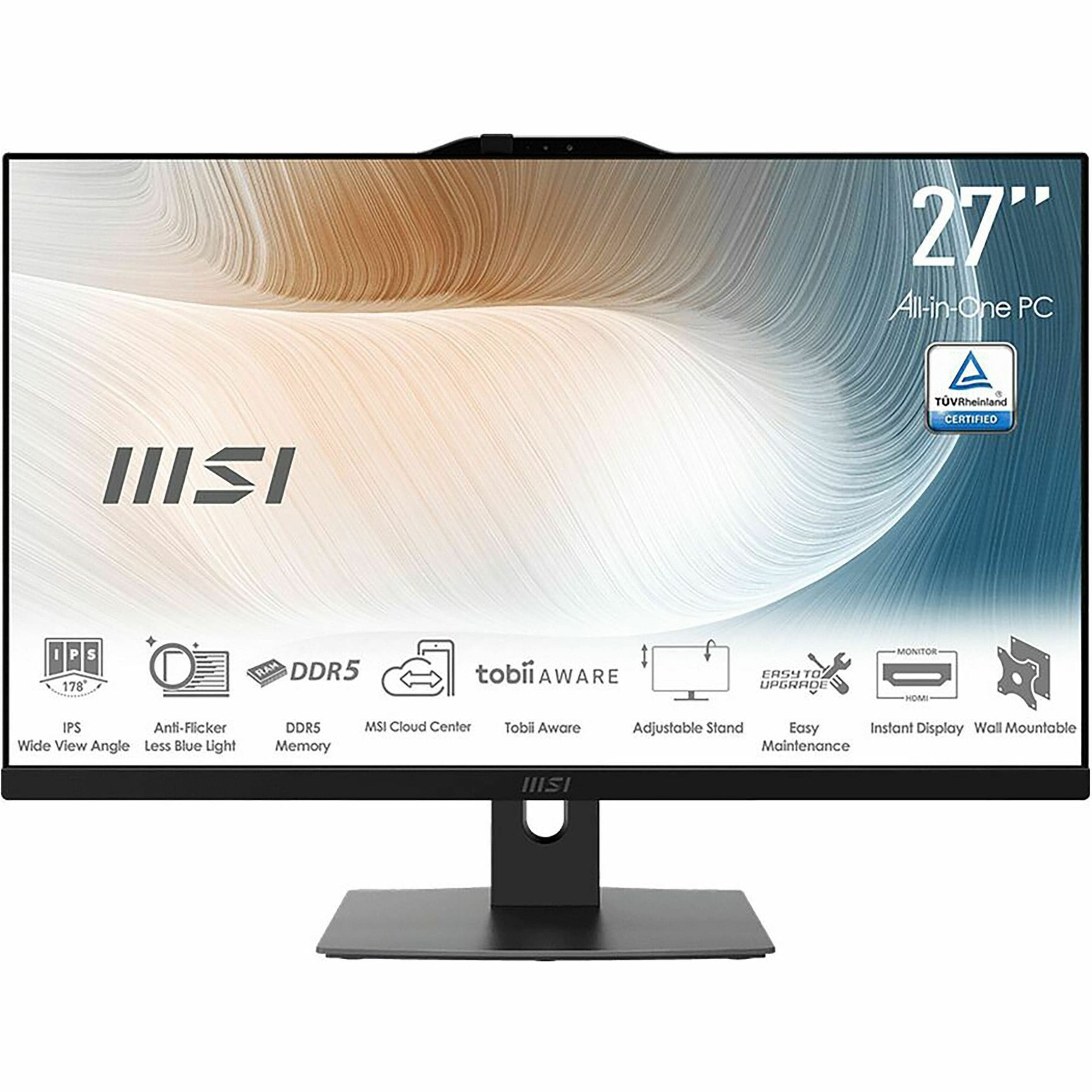 MSI - Modern AM272P 1M 27" All-In-One - Intel Core Ultra 7 - 32 GB Memory - 1 TB SSD - Black - Front_Zoom