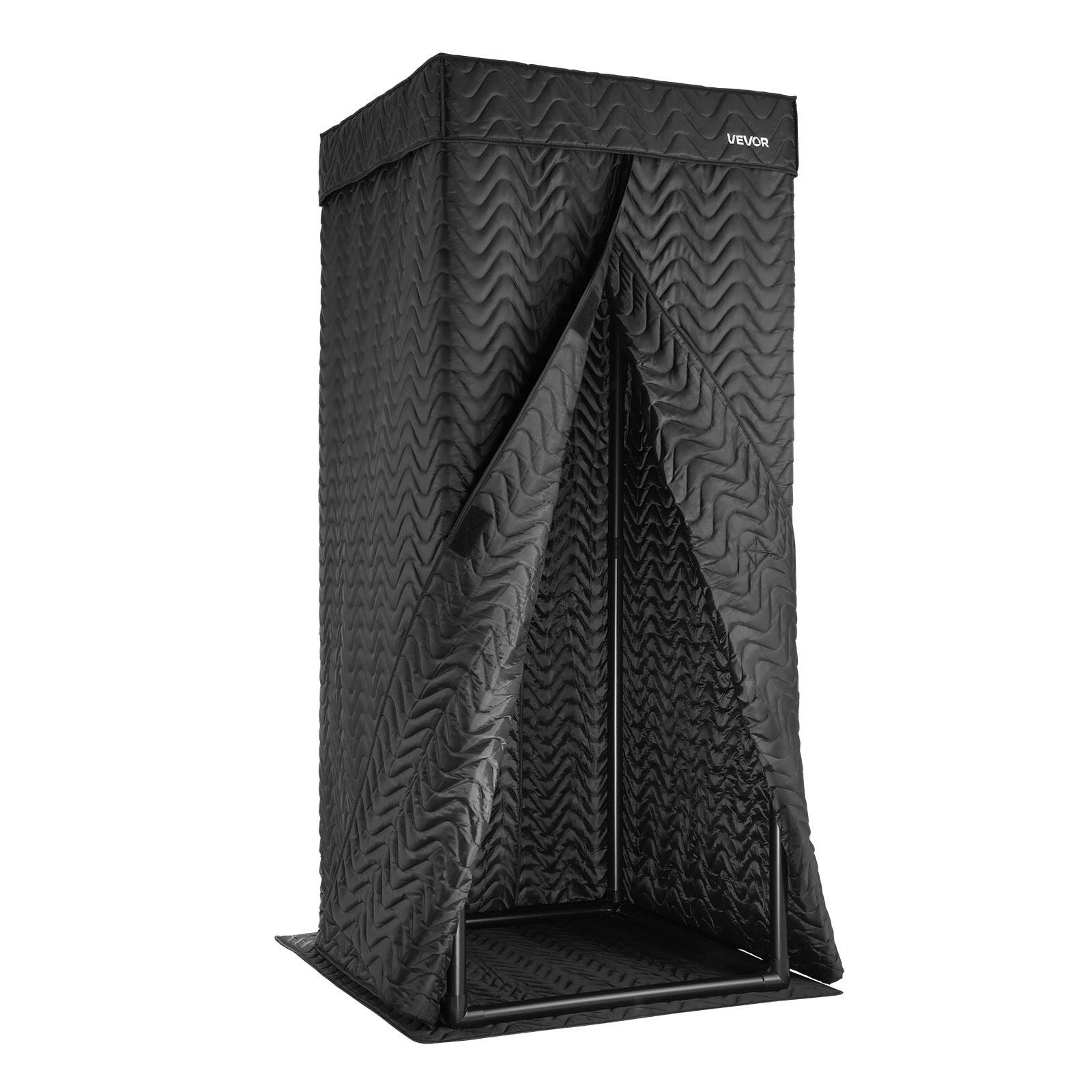 Alt View 5. VEVOR - Portable Vocal Booth, 6.56 ft Height, Portable Recording Studio with Travel Bag, Mobile Tablet Stand - Black.
