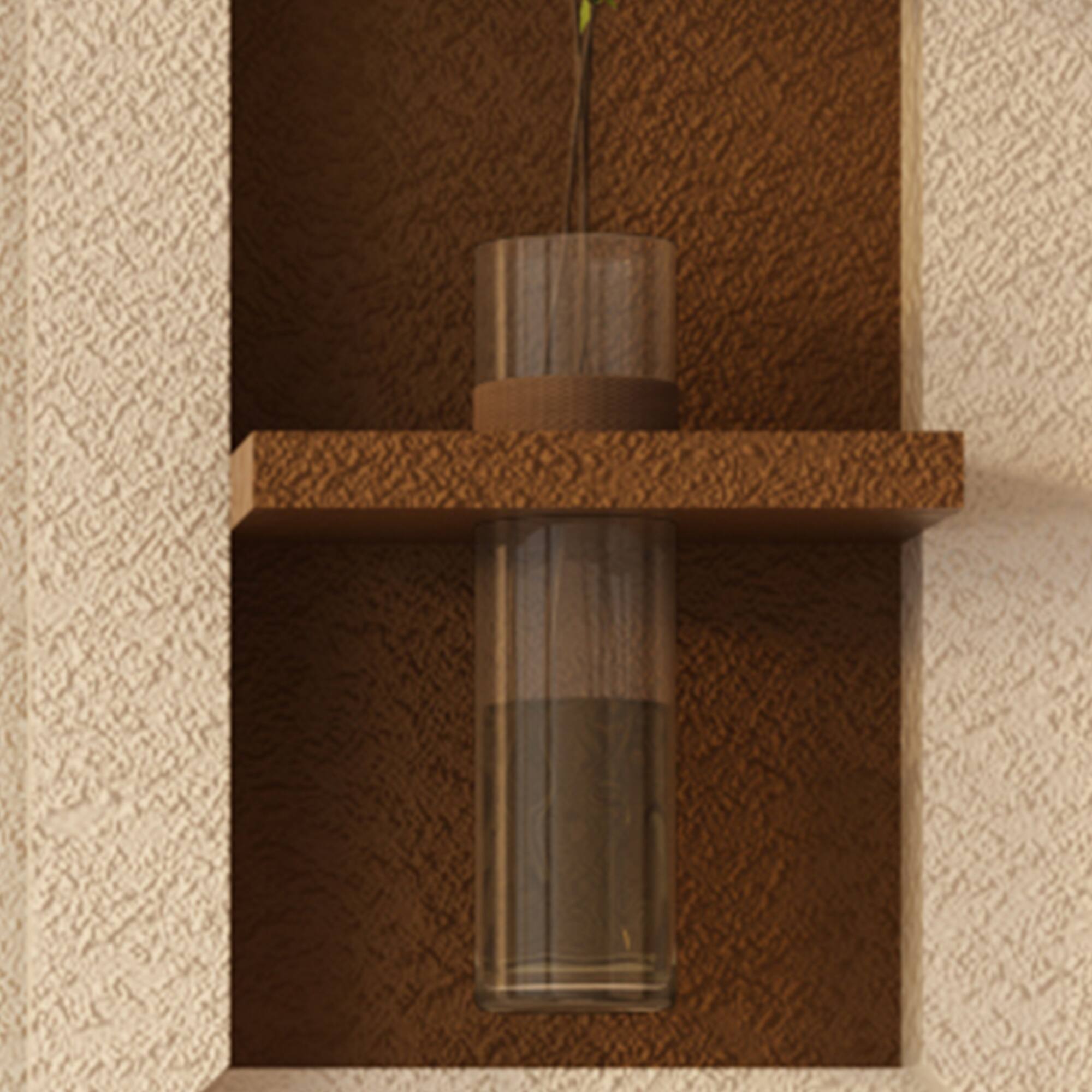 Back. GOODSILO - Adjustable Multi-Color LED Sandstone Wall Art with Simulated Greenery - Featuring Glass Vase and Remote Control Lighting - Light Coffee.