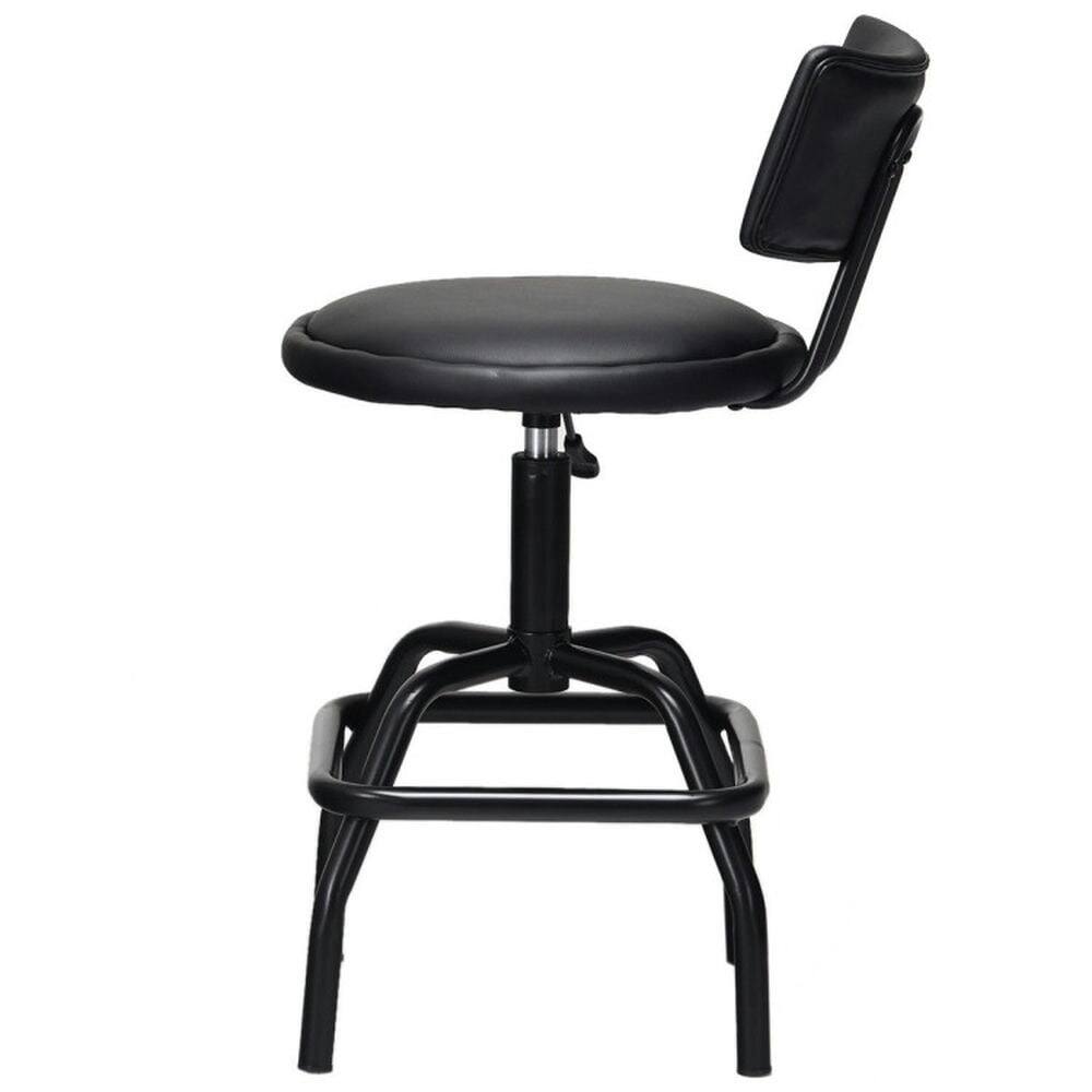 Left. Kadyn - Adjustable Swivel Vintage PU Leather Bar Stool, for Kitchen Island & Dining Room - Black.